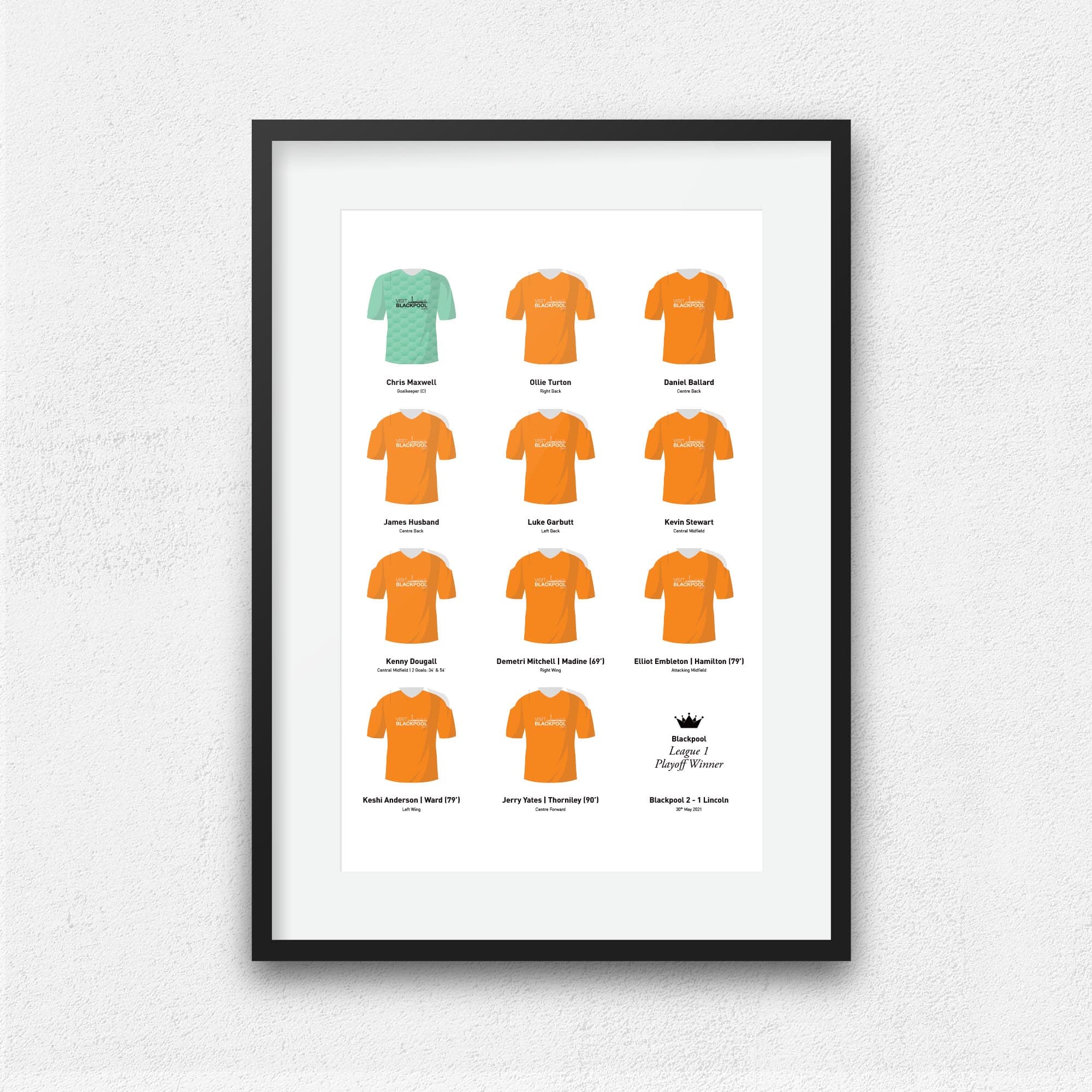 Blackpool 2021 League 1 Playoff Final Winners Football Team Print Good Team On Paper