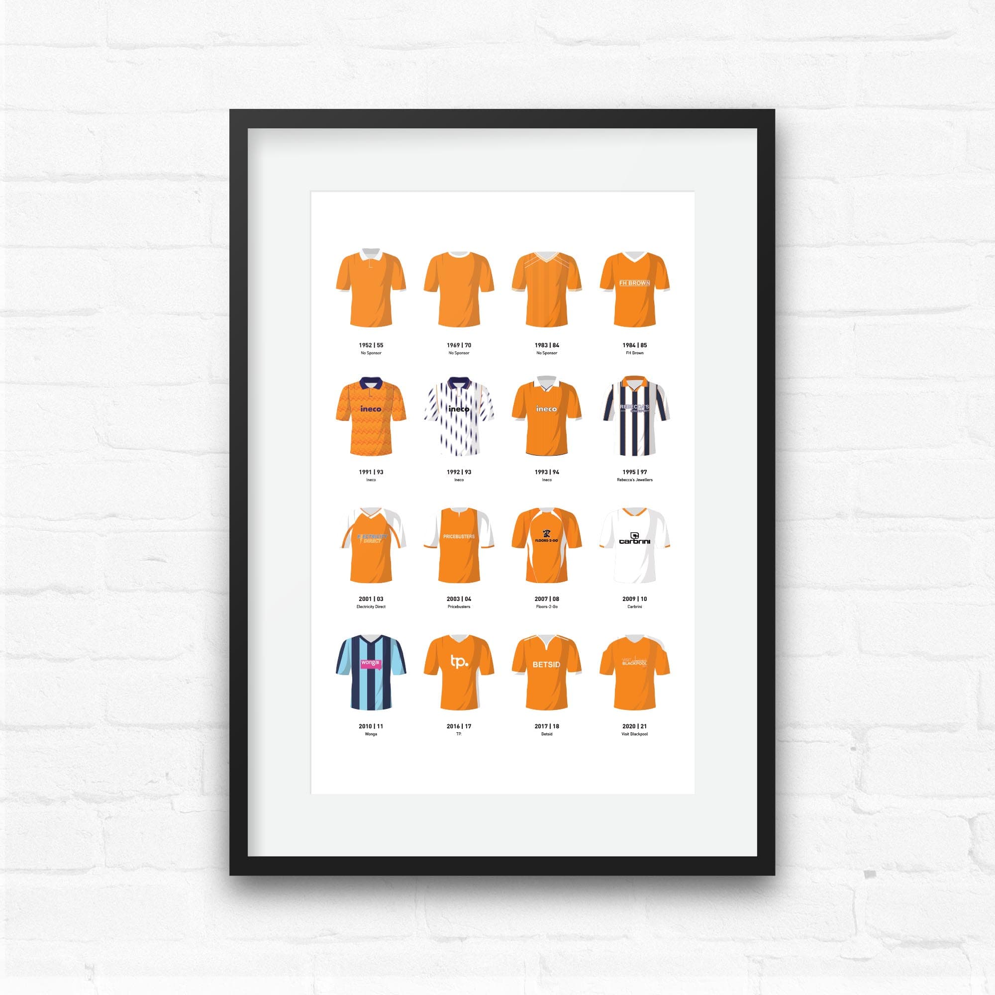 Blackpool Classic Kits Football Team Print Good Team On Paper