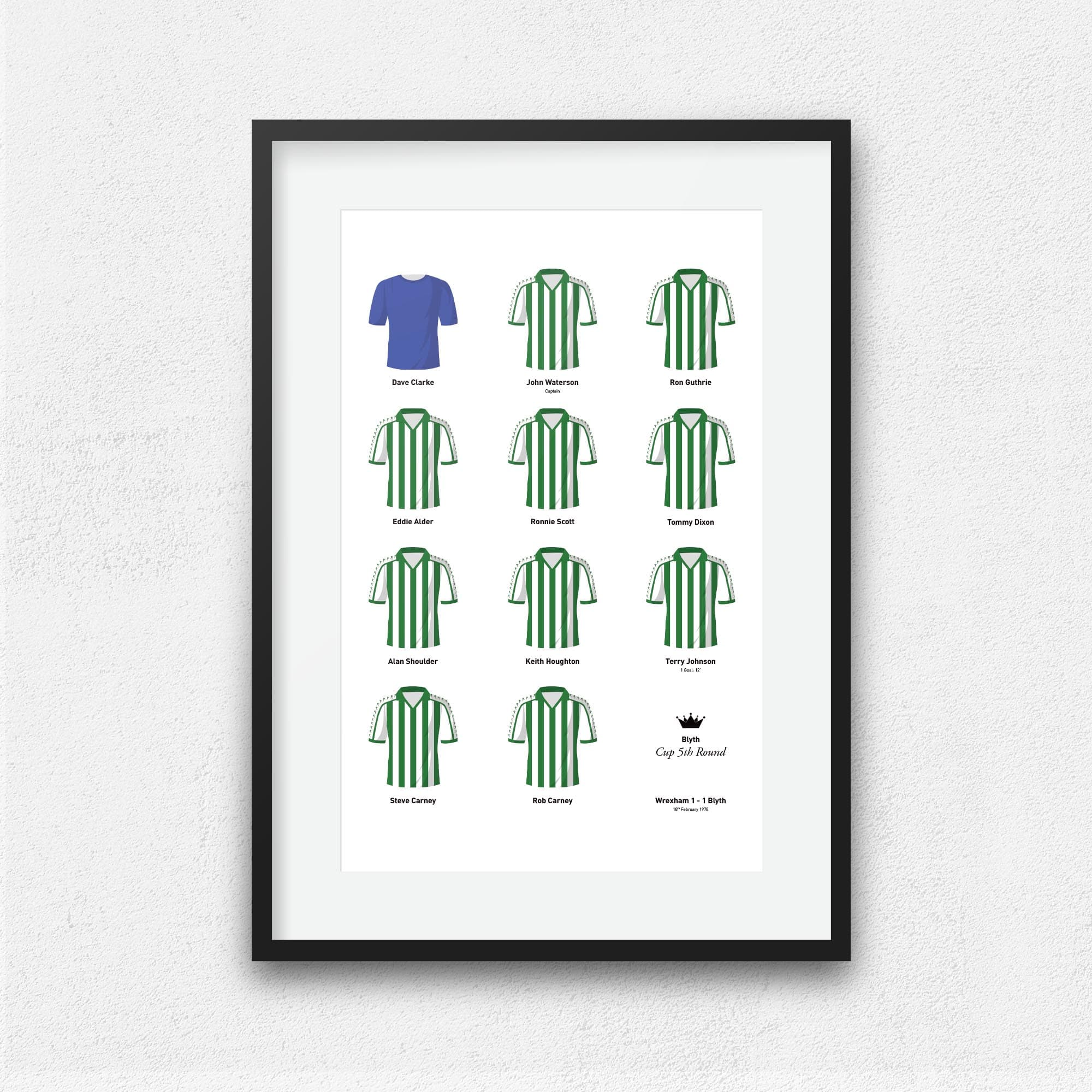 Blyth 1978 Cup 5th Round Football Team Print Good Team On Paper