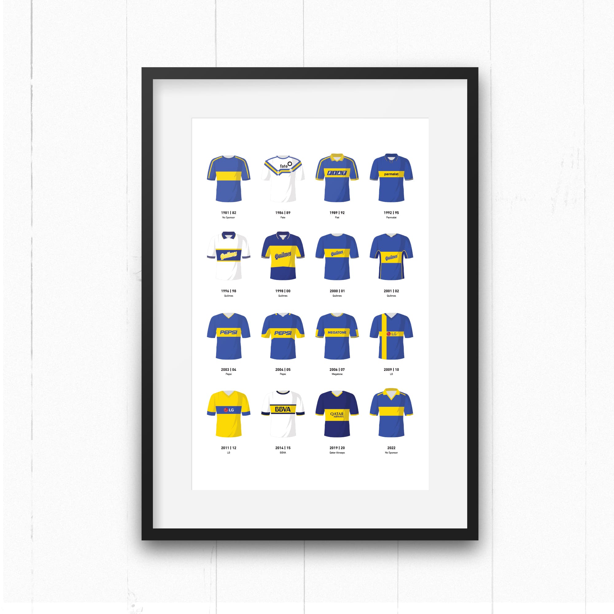 Boca Classic Kits Football Team Print Good Team On Paper