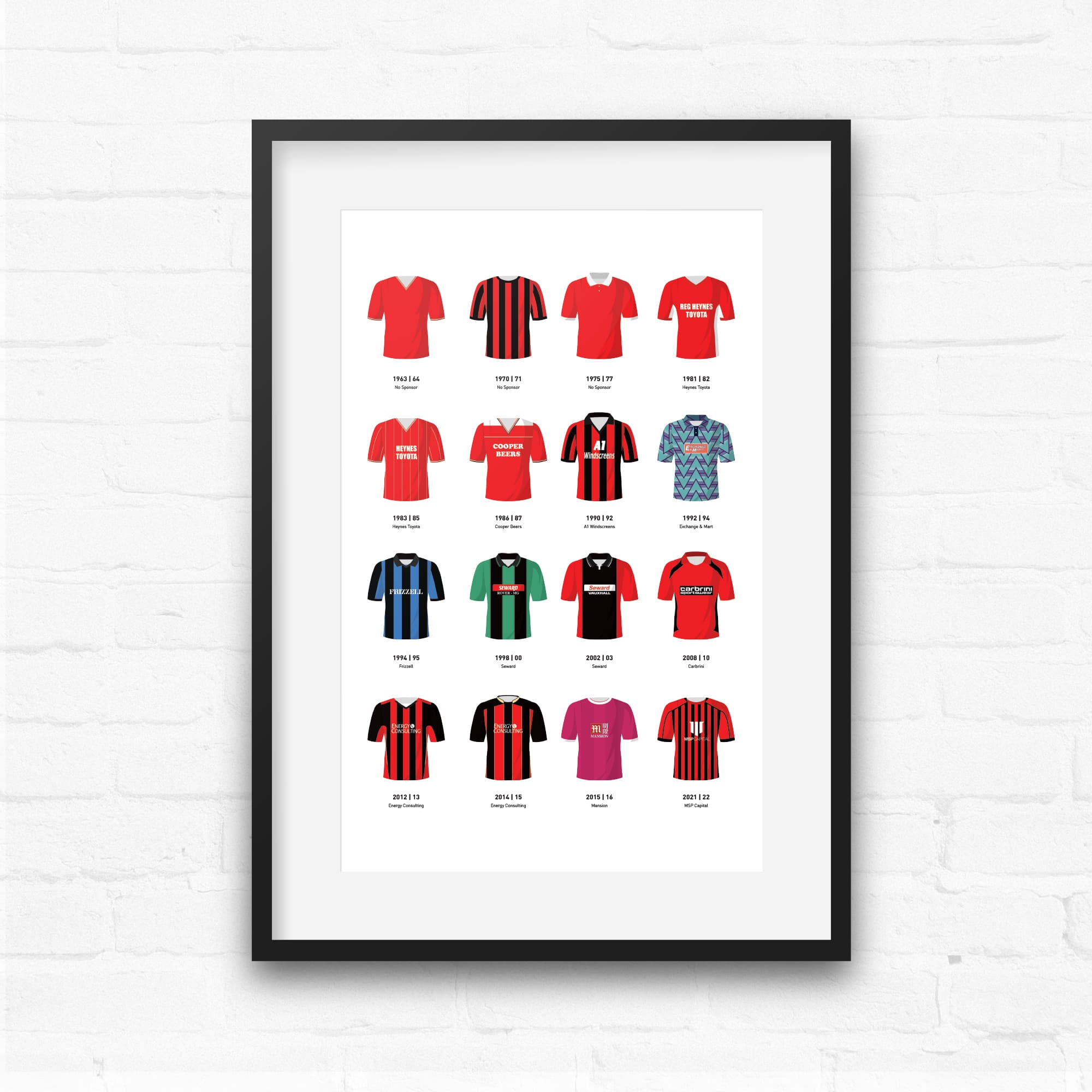 Bournemouth Classic Kits Football Team Print Good Team On Paper