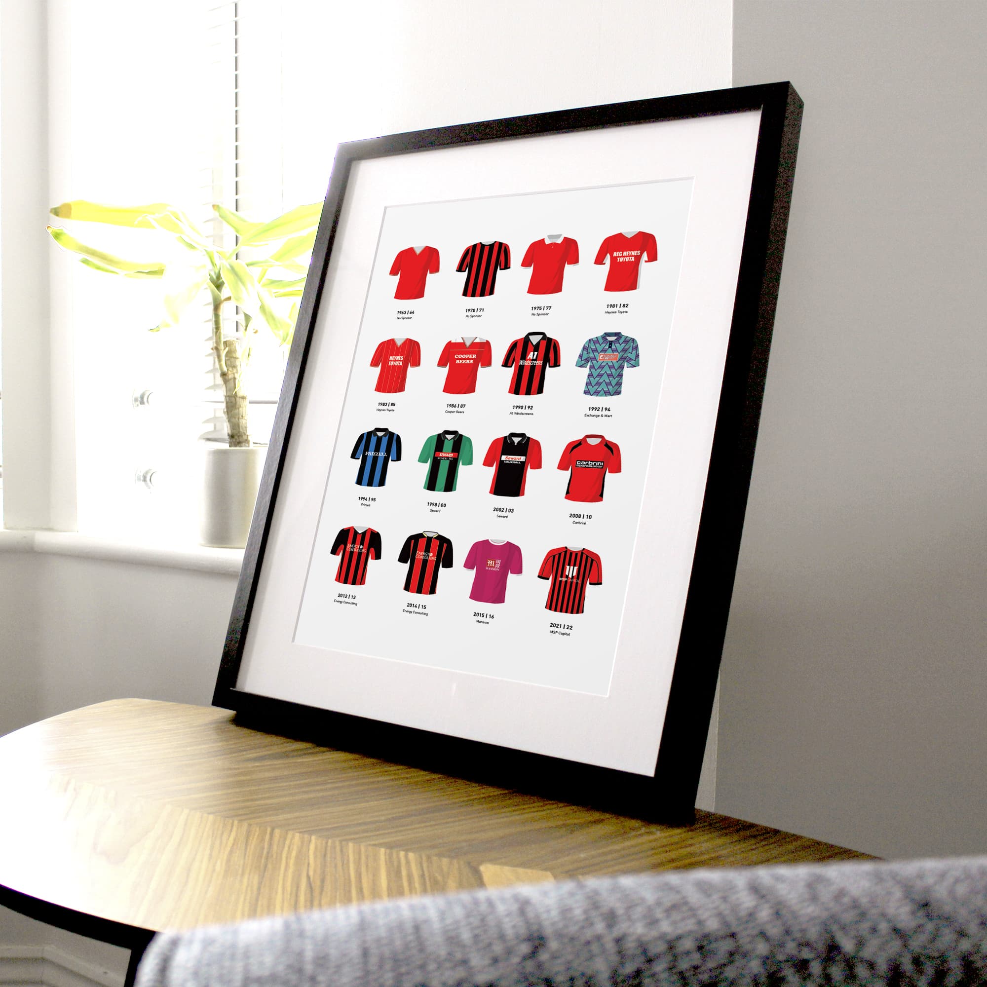Bournemouth Classic Kits Football Team Print Good Team On Paper