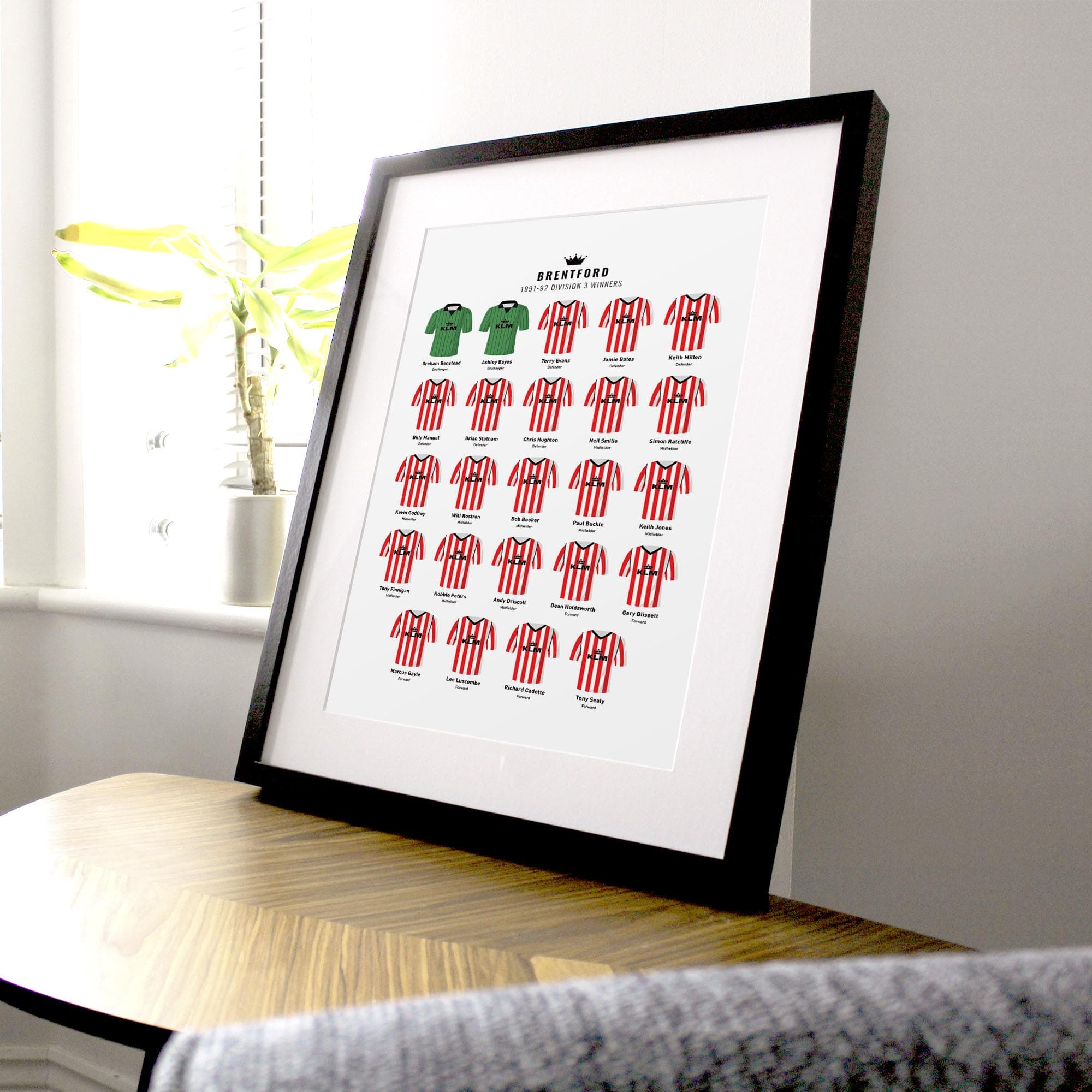 Brentford 1992 Division 3 Winners Football Team Print Good Team On Paper