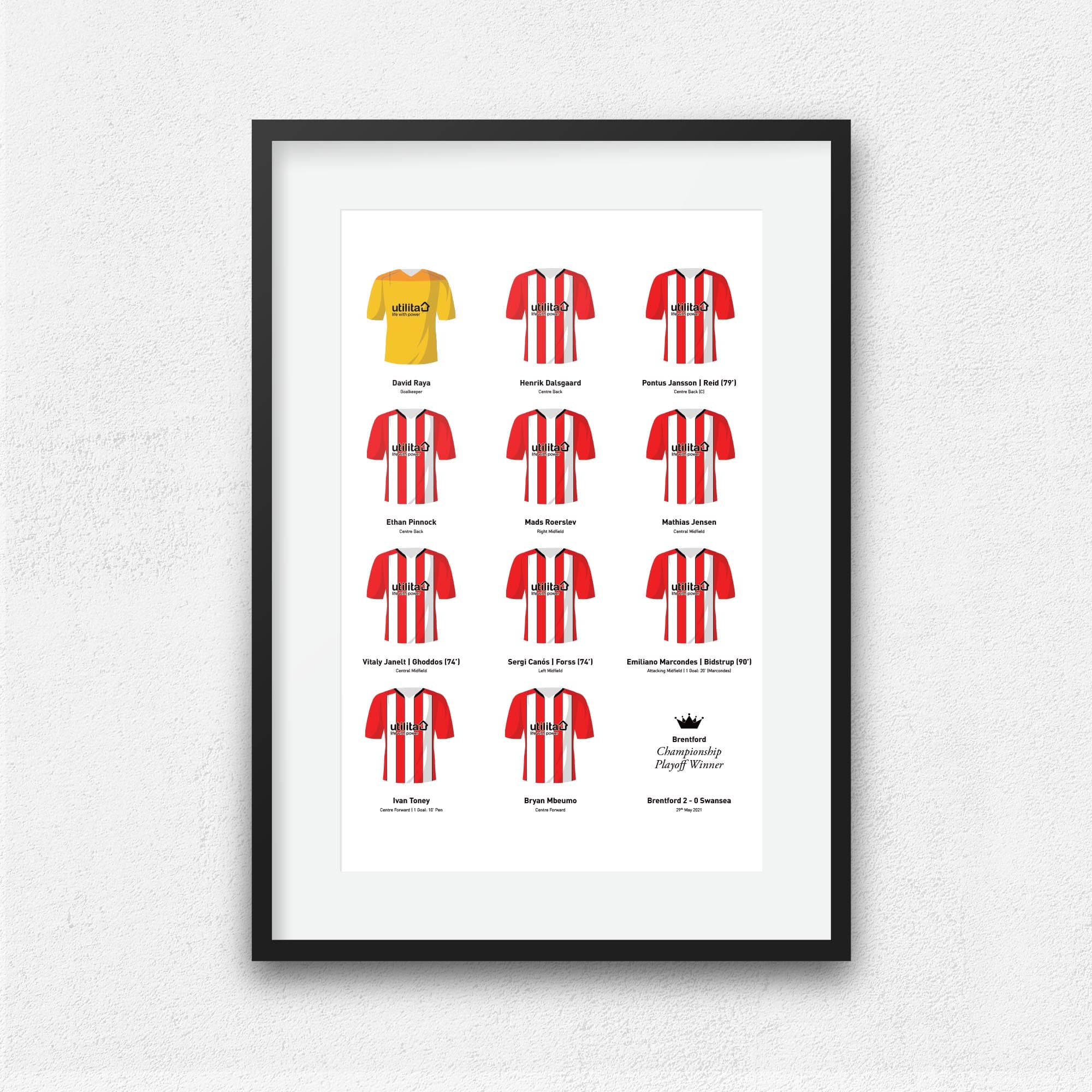 Brentford 2021 Championship Playoff Final Winners Football Team Print Good Team On Paper