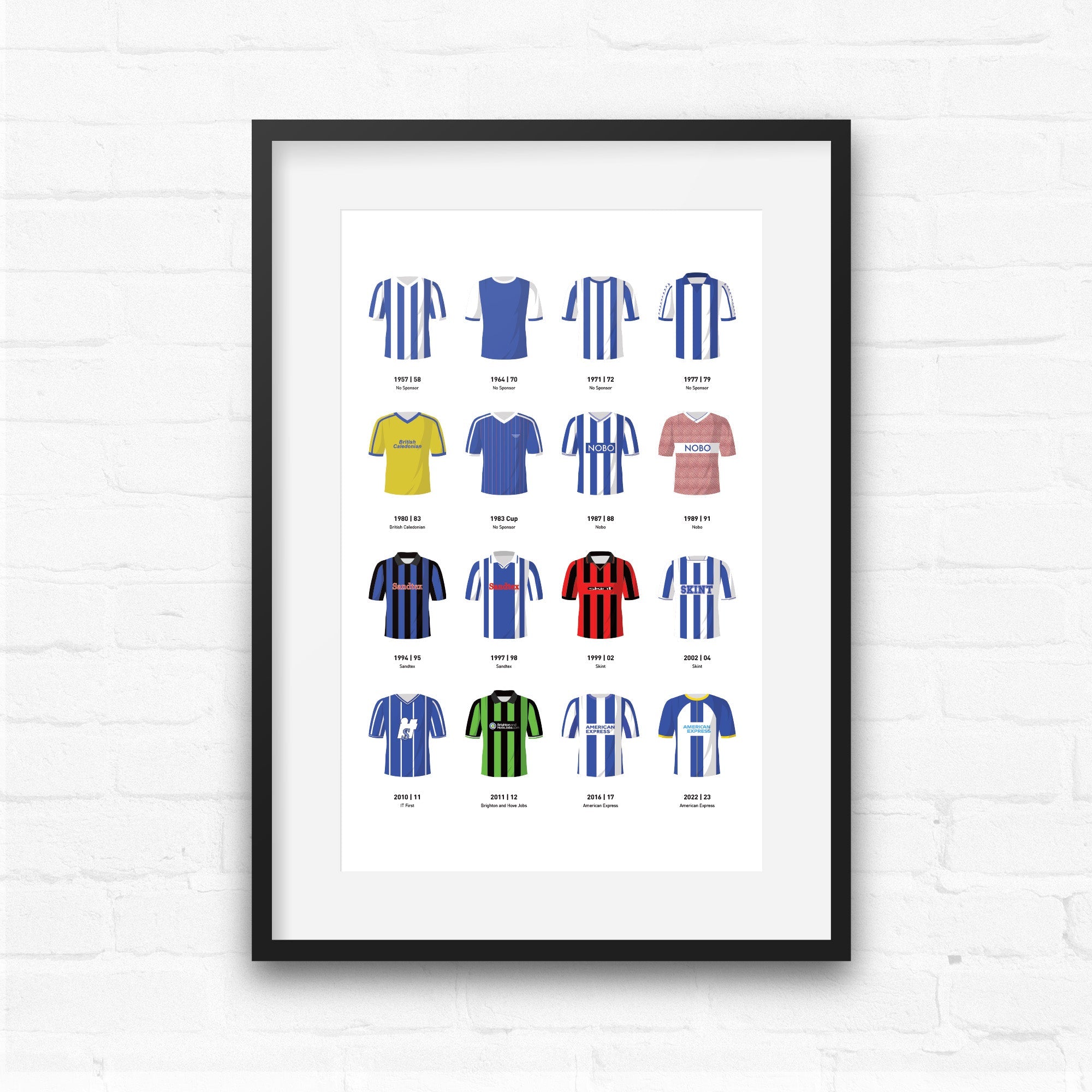 Brighton Classic Kits Football Team Print Good Team On Paper