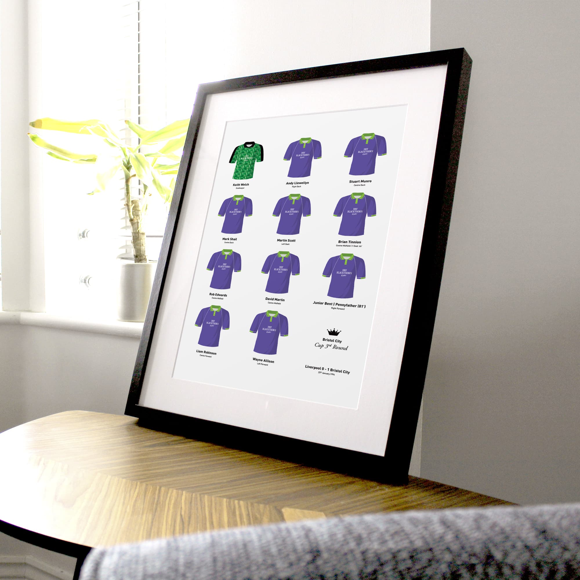 Bristol City 1994 Cup 3rd Round Football Team Print Good Team On Paper