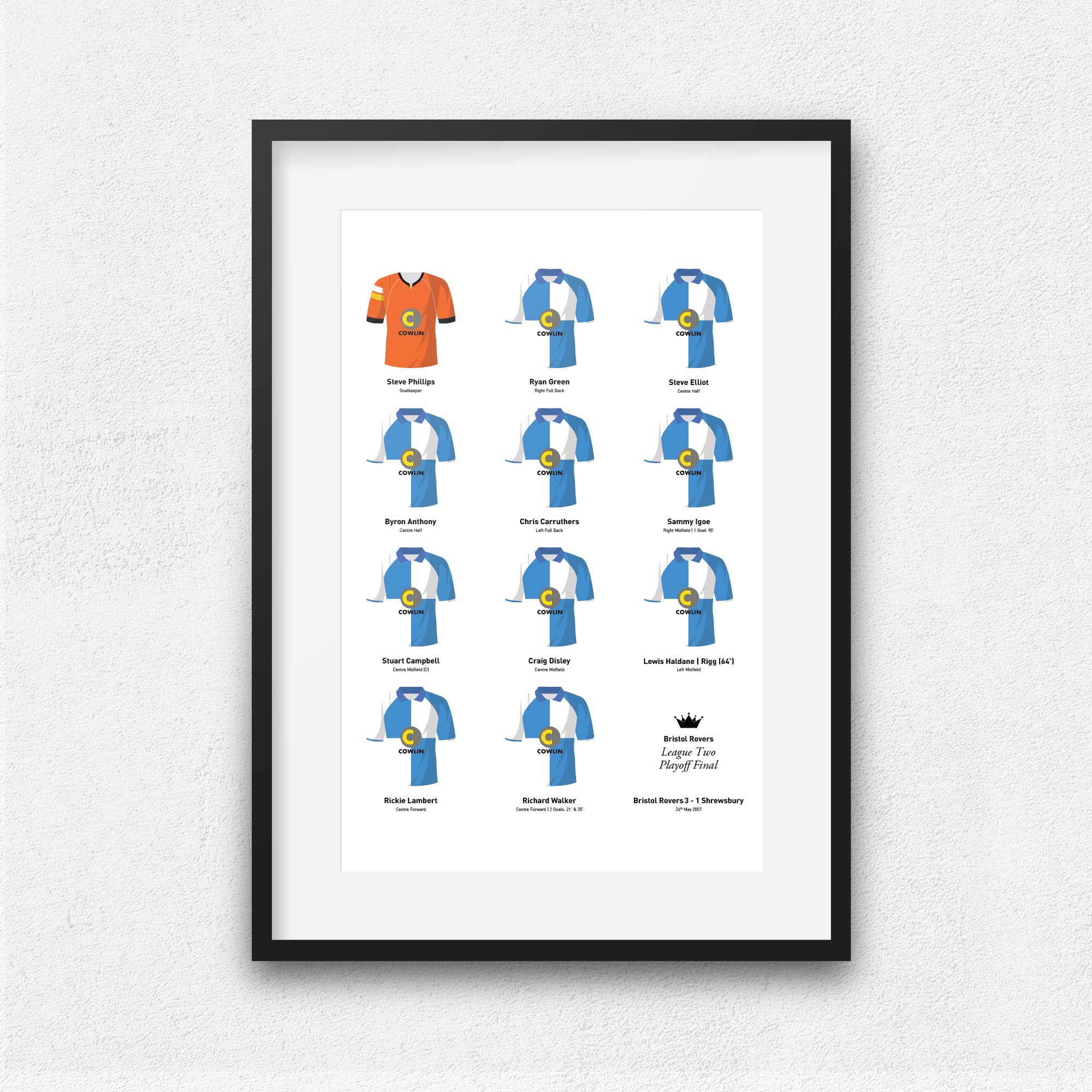 Bristol Rovers 2007 League 2 Playoff Winners Football Team Print Good Team On Paper