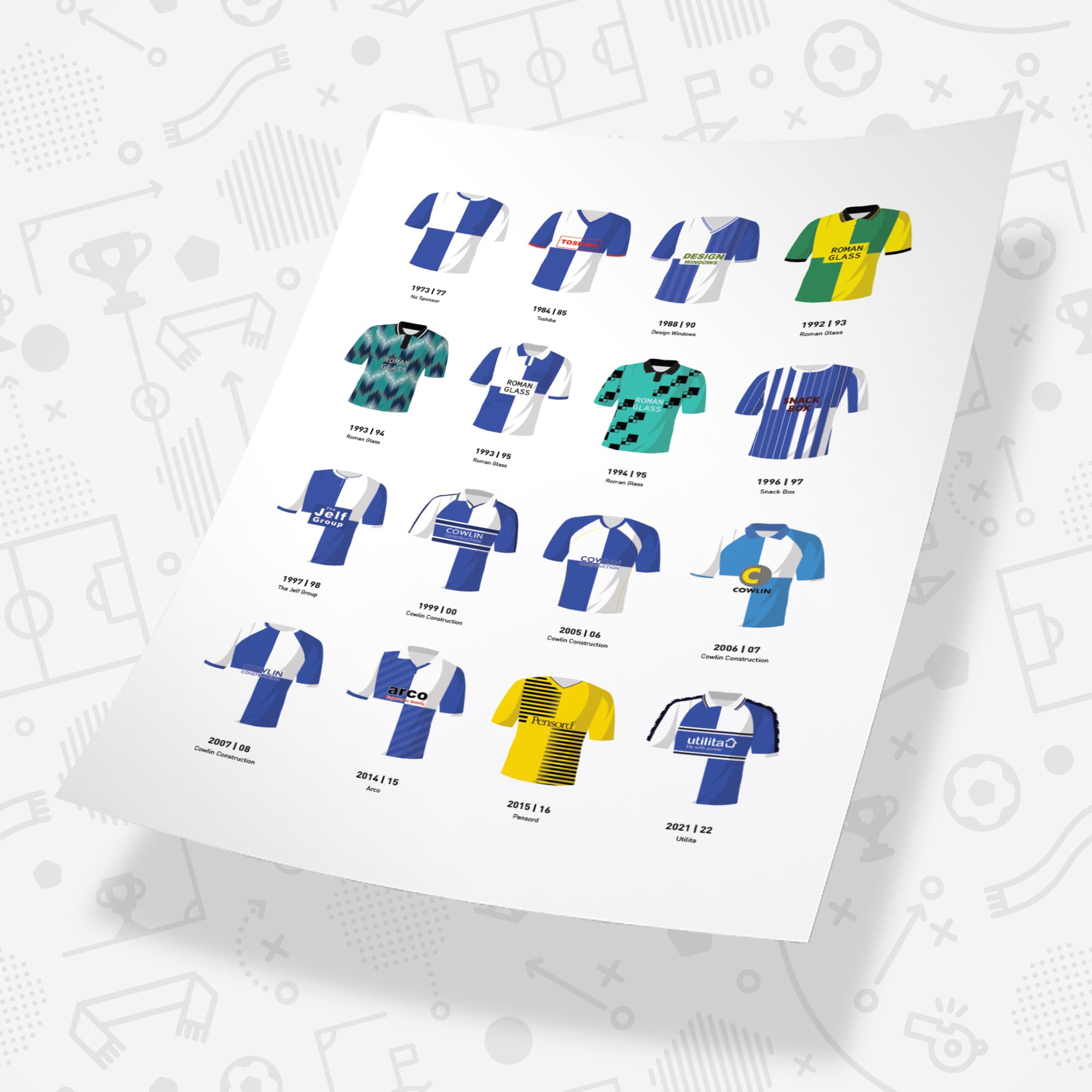 Bristol Rovers Classic Kits Football Team Print Good Team On Paper
