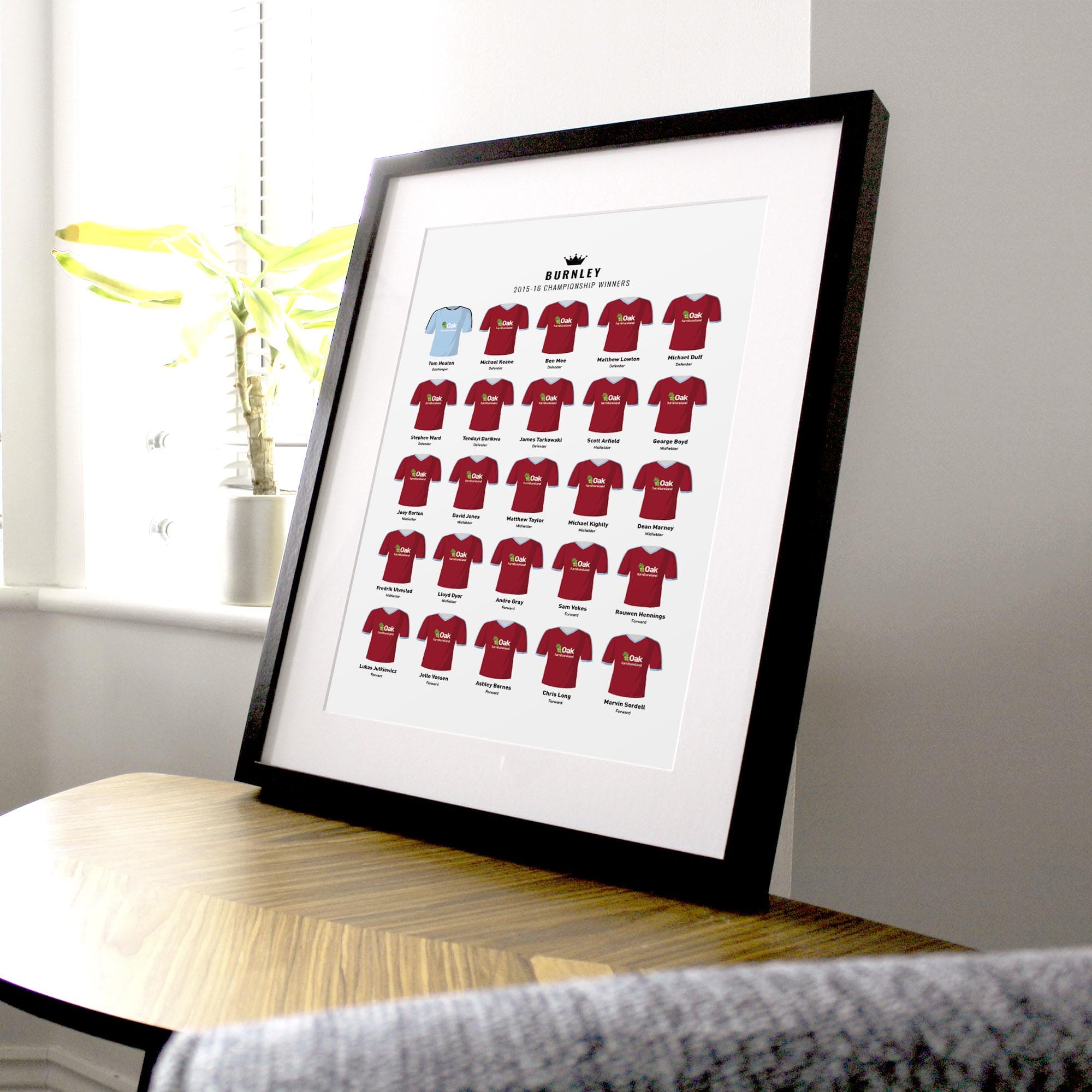 Burnley 2016 Championship Winners Football Team Print Good Team On Paper