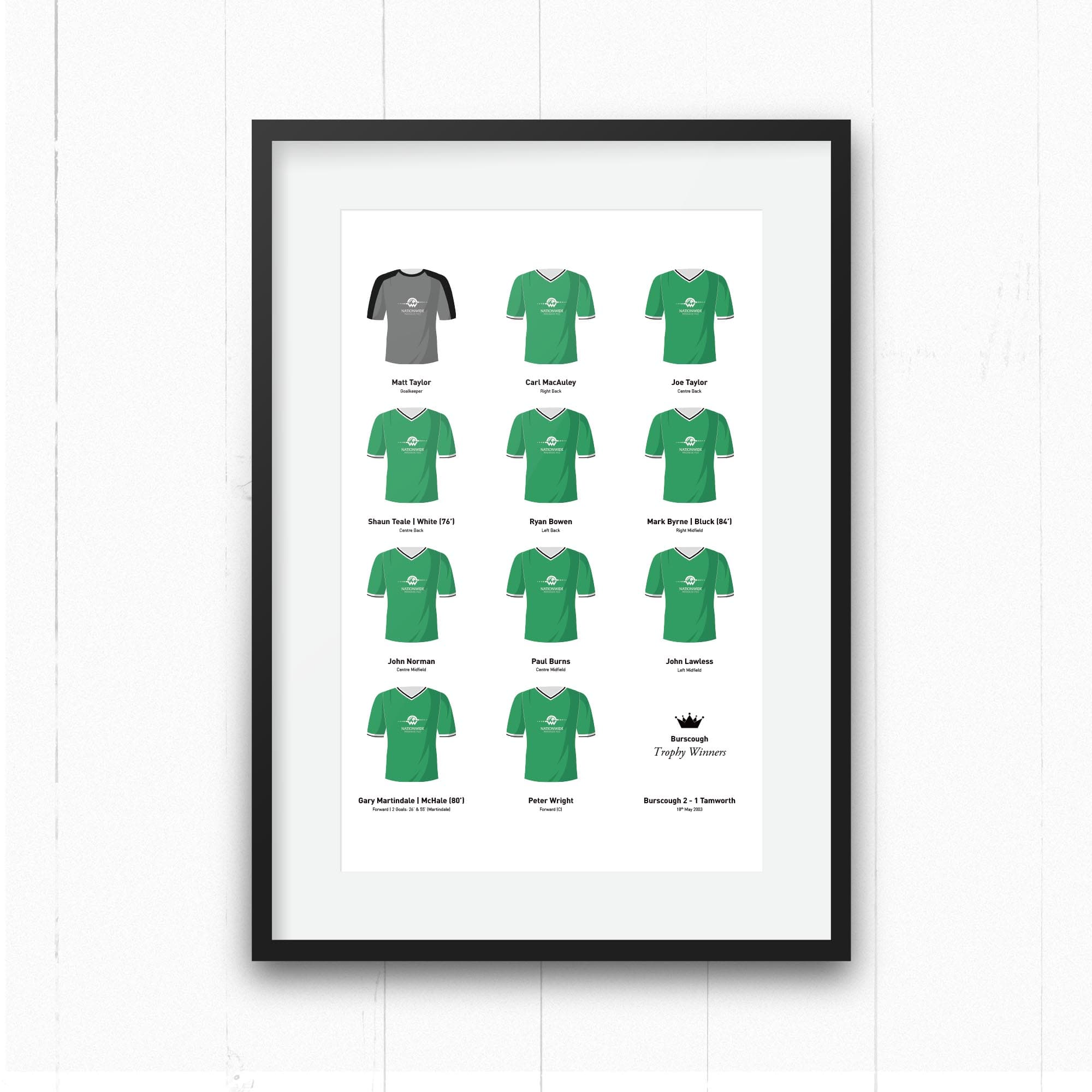 Burscough 2003 Trophy Winners Football Team Print Good Team On Paper