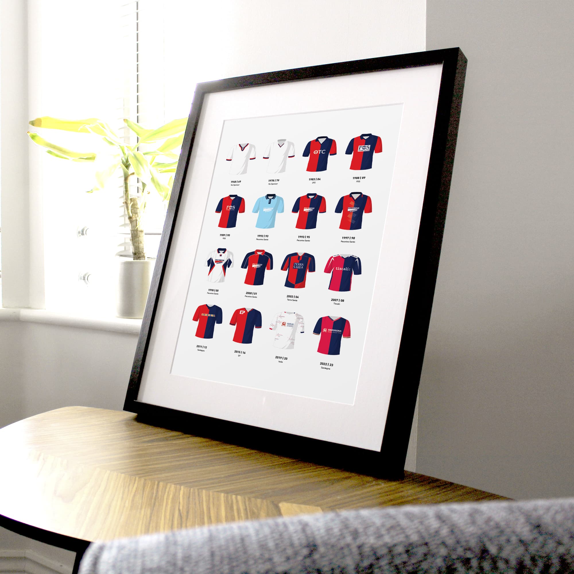 Cagliari Classic Kits Football Team Print Good Team On Paper