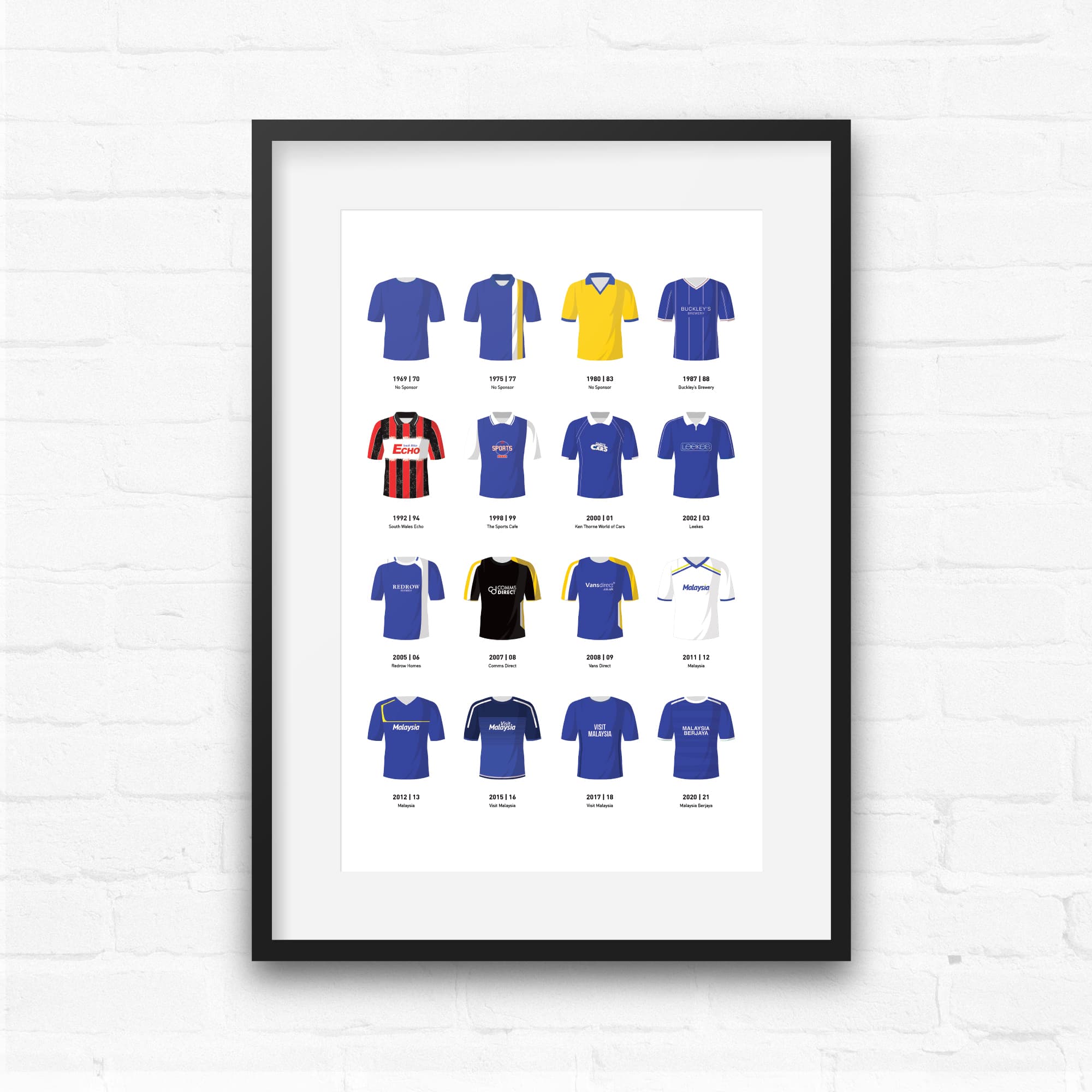 Cardiff Classic Kits Football Team Print Good Team On Paper