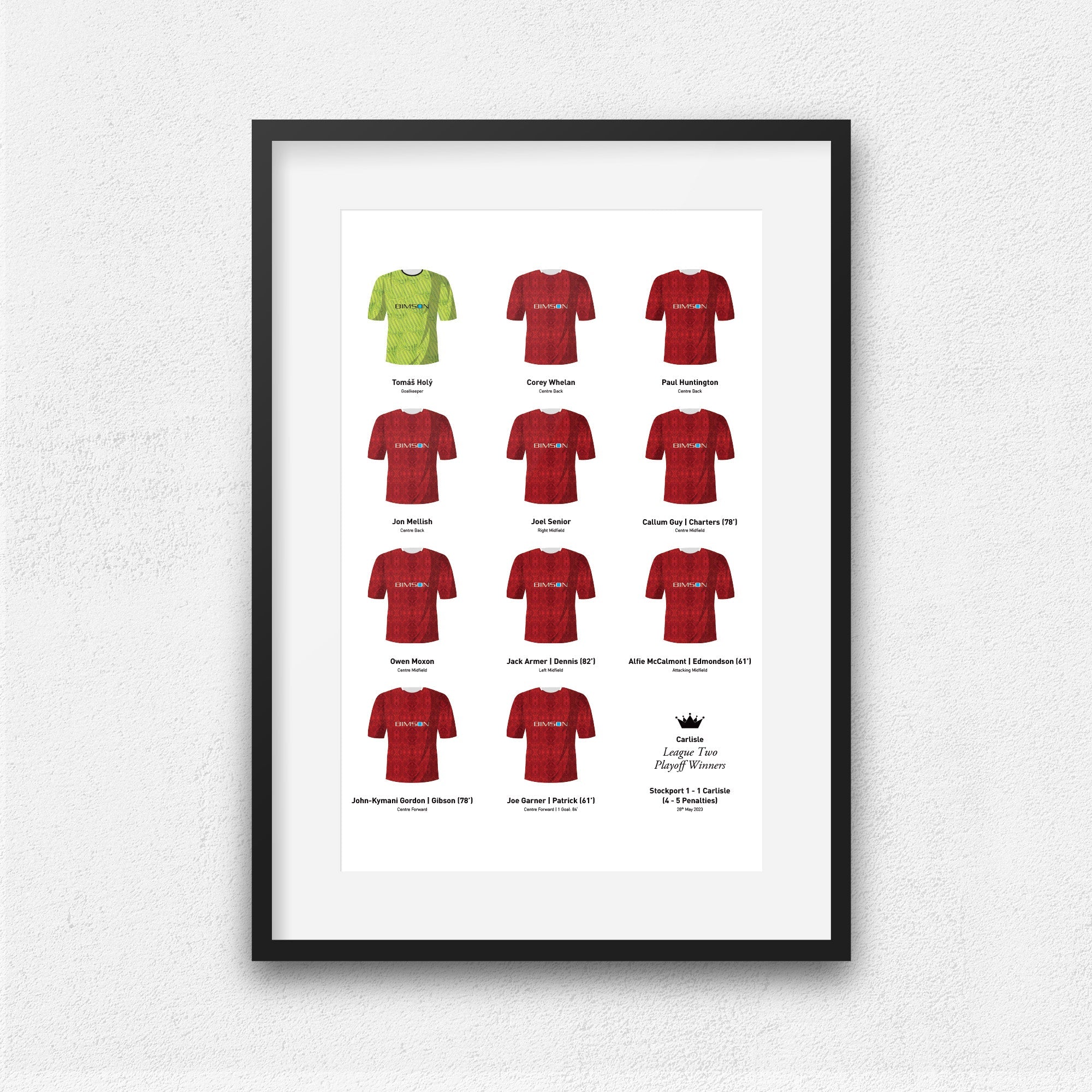 Carlisle 2023 League 2 Playoff Winners Football Team Print Good Team On Paper