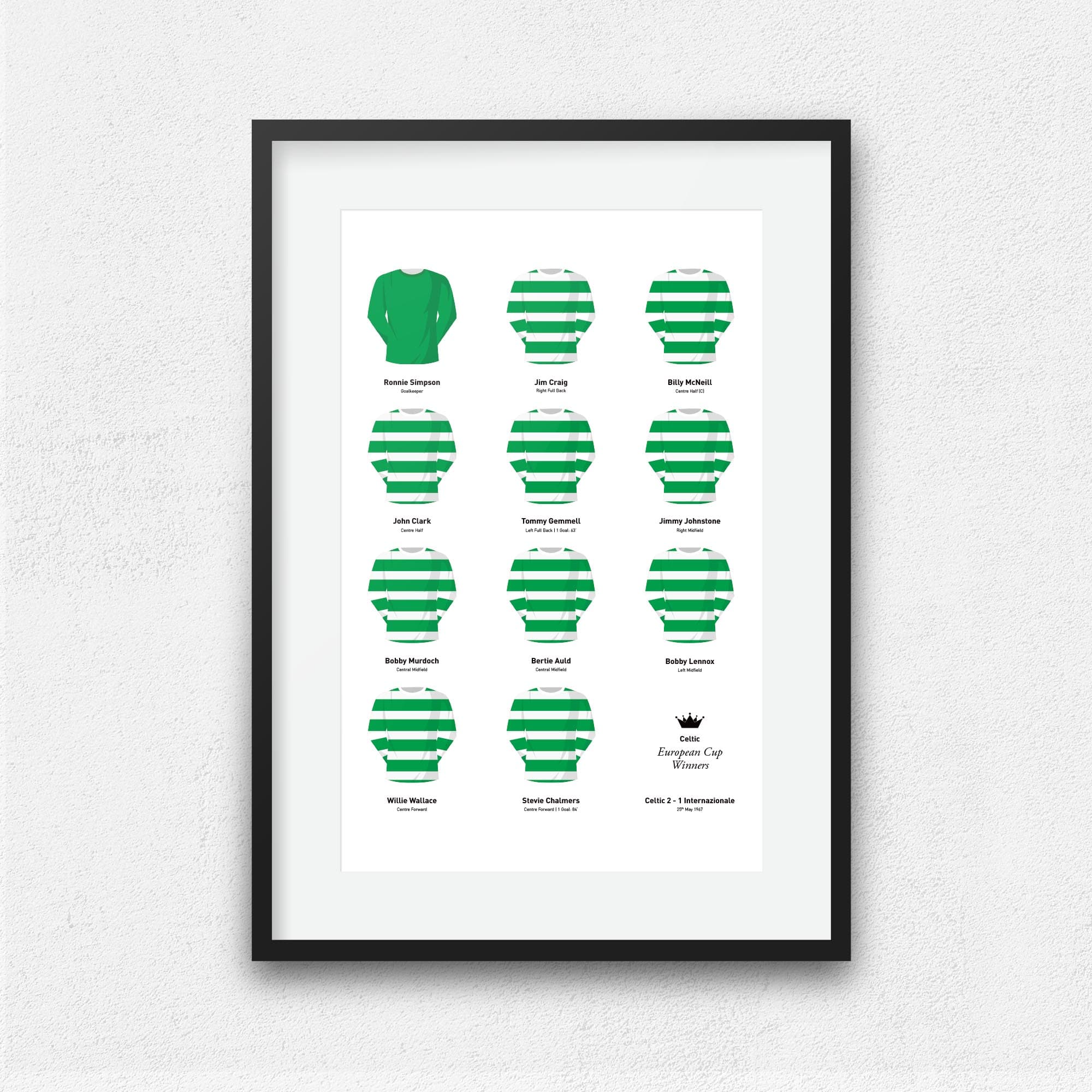 Celtic 1967 European Champions Football Team Print Good Team On Paper