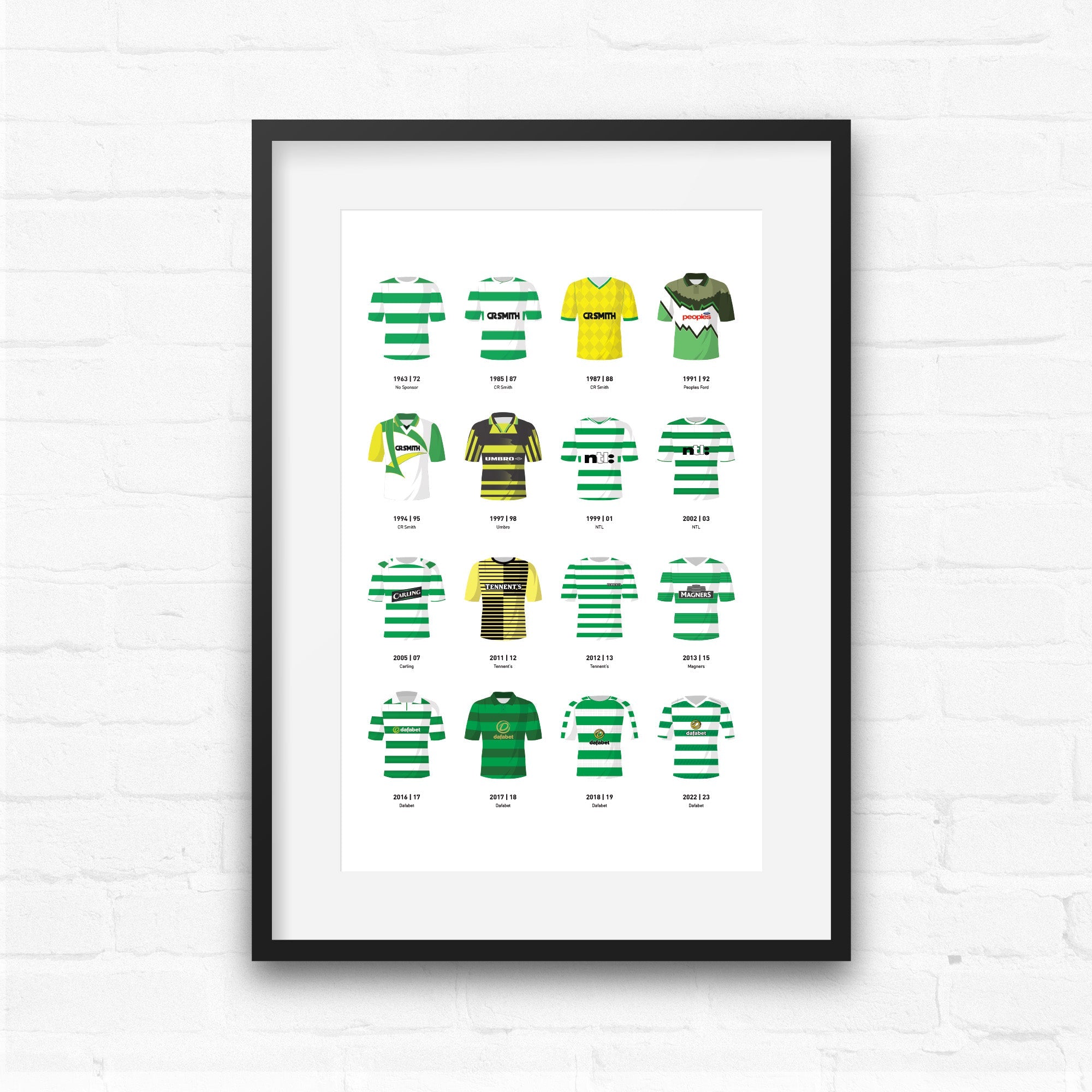 Celtic Classic Kits Football Team Print Gift