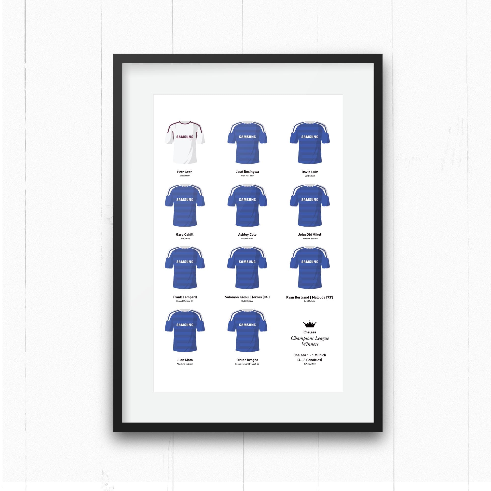 Chelsea 2012 European Champions Football Team Print Good Team On Paper