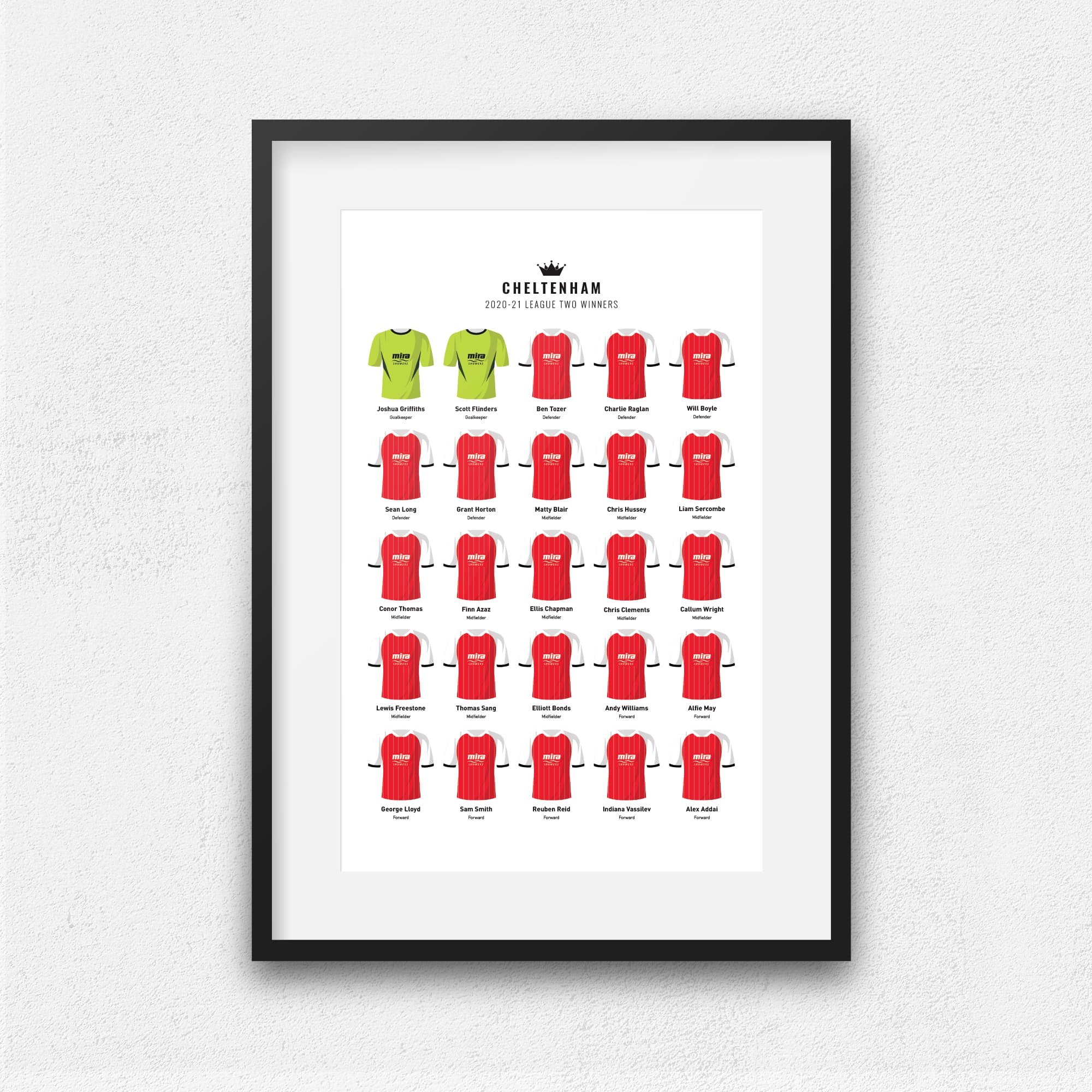 Cheltenham 2021 League 2 Winners Football Team Print Good Team On Paper