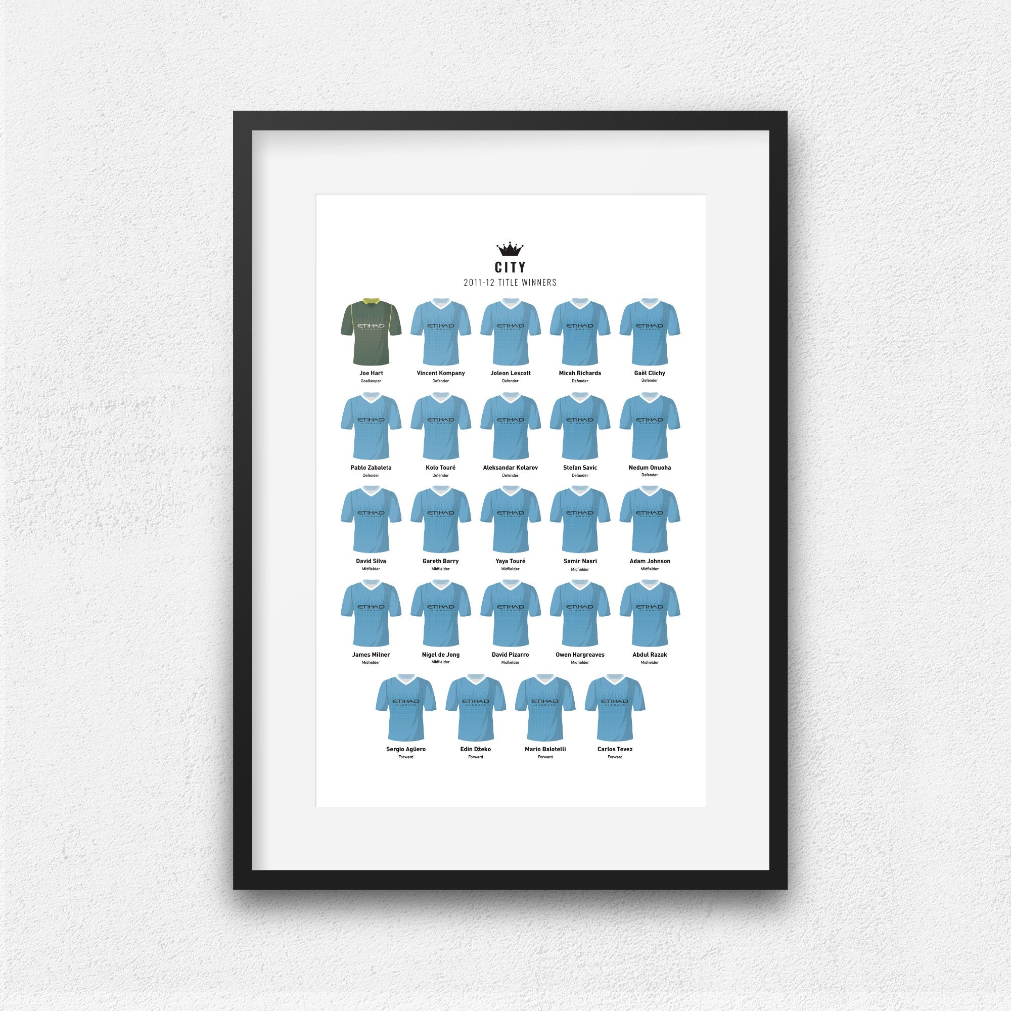 City 2012 Title Winners Football Team Print Good Team On Paper