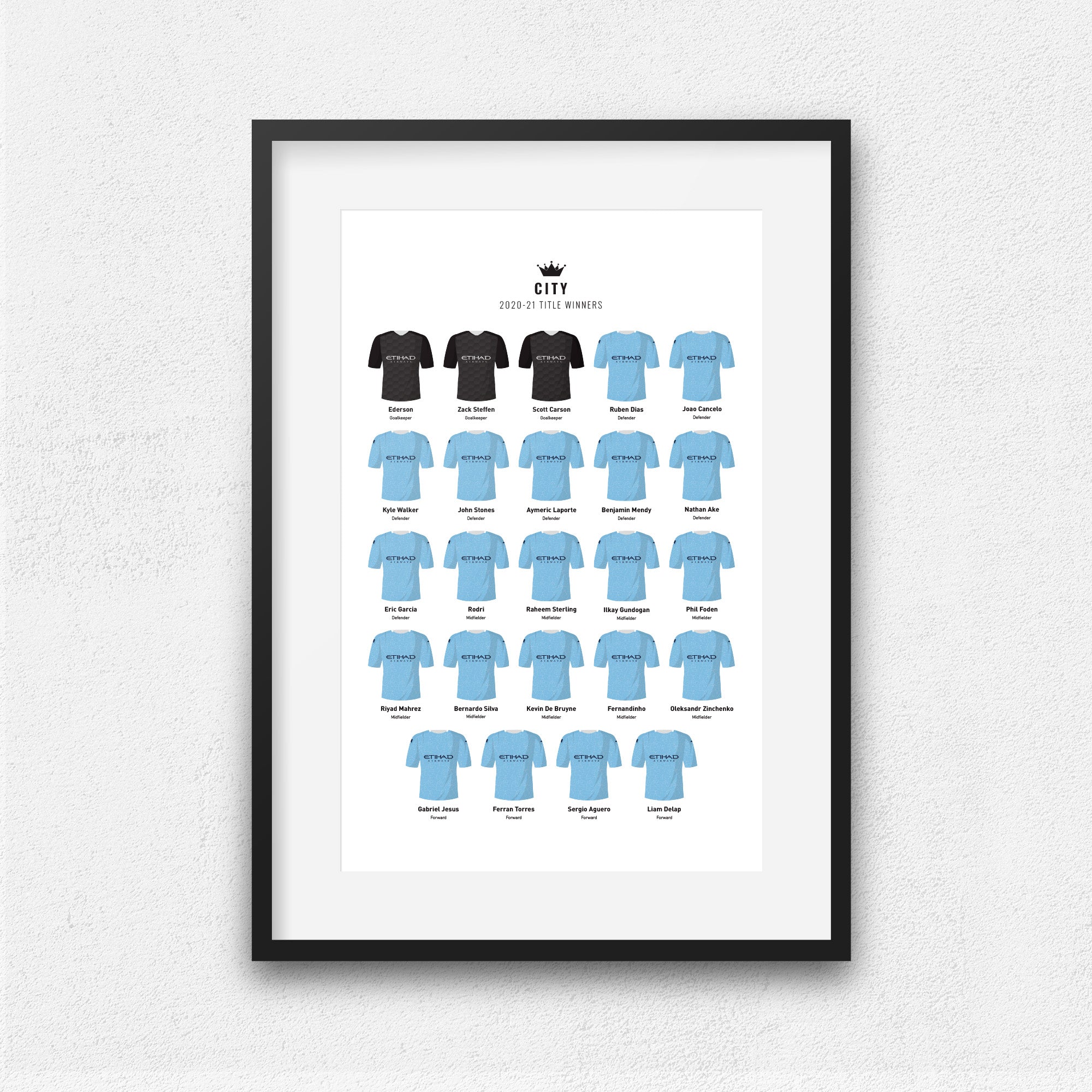 City 2021 Title Winners Football Team Print Good Team On Paper