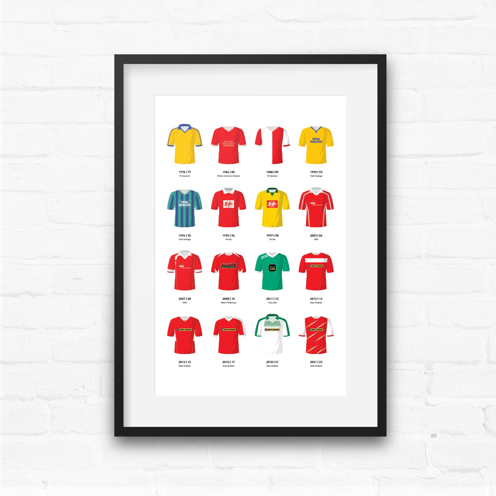 Cliftonville Classic Kits Football Team Print Good Team On Paper