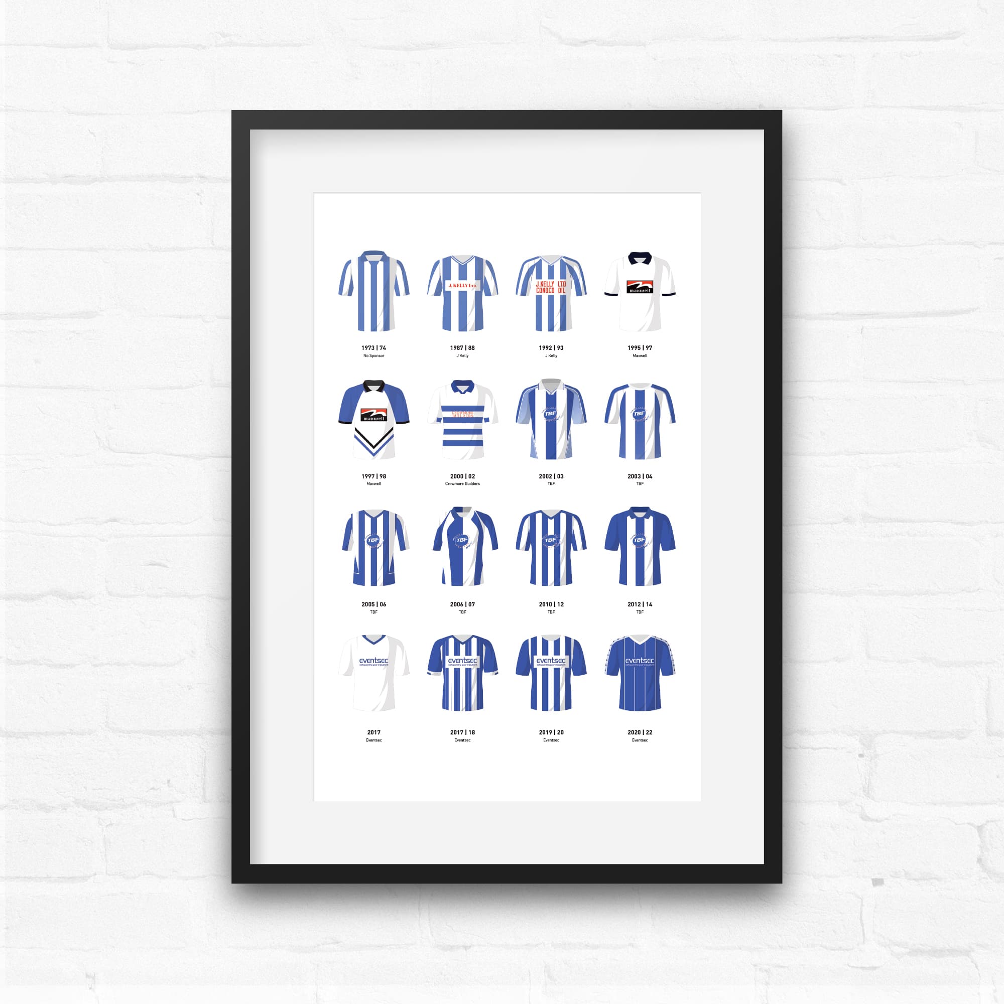 Coleraine Classic Kits Football Team Print Good Team On Paper