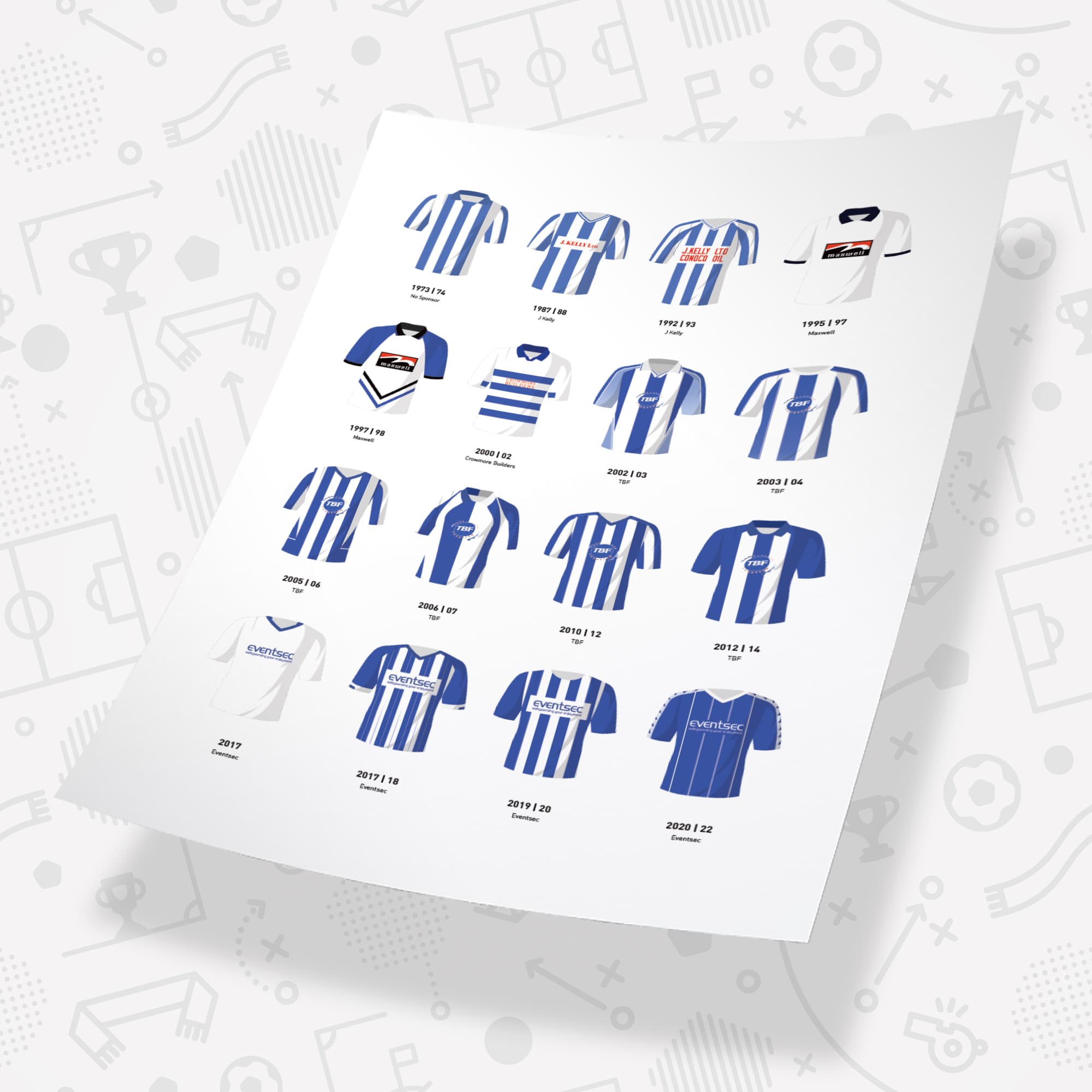 Coleraine Classic Kits Football Team Print Good Team On Paper