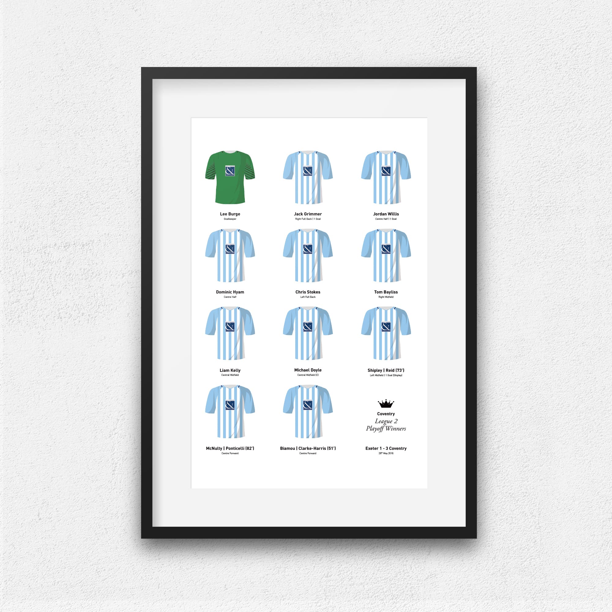 Coventry 2018 League 2 Playoff Winners Football Team Print Good Team On Paper