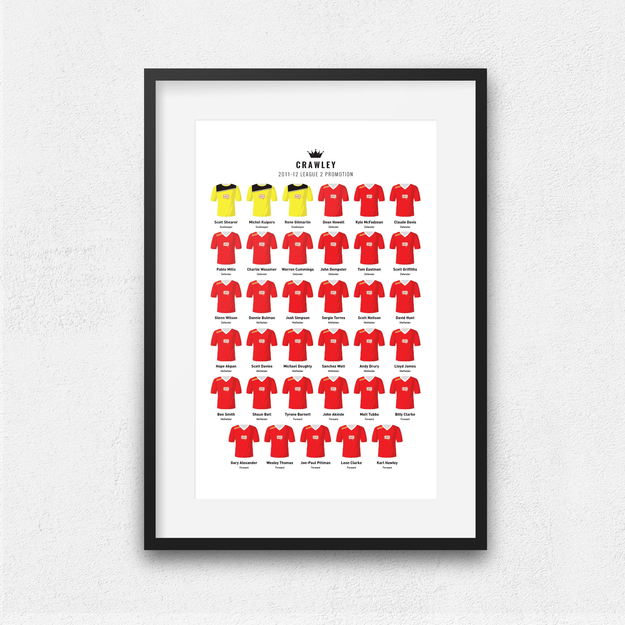 Crawley 2012 League 2 Promotion Football Team Print Good Team On Paper