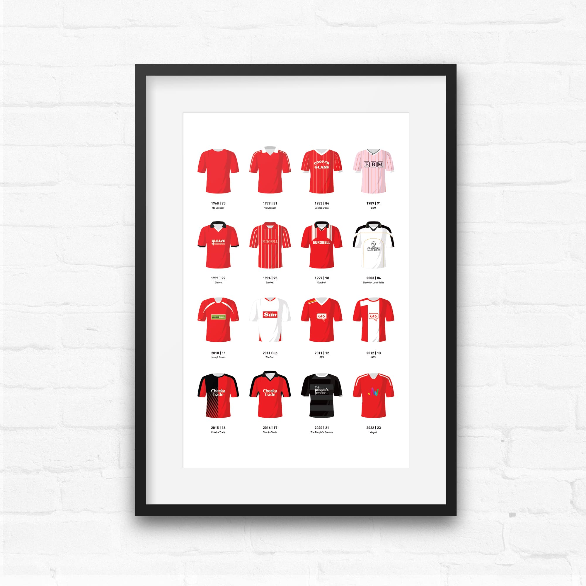 Crawley Classic Kits Football Team Print Good Team On Paper