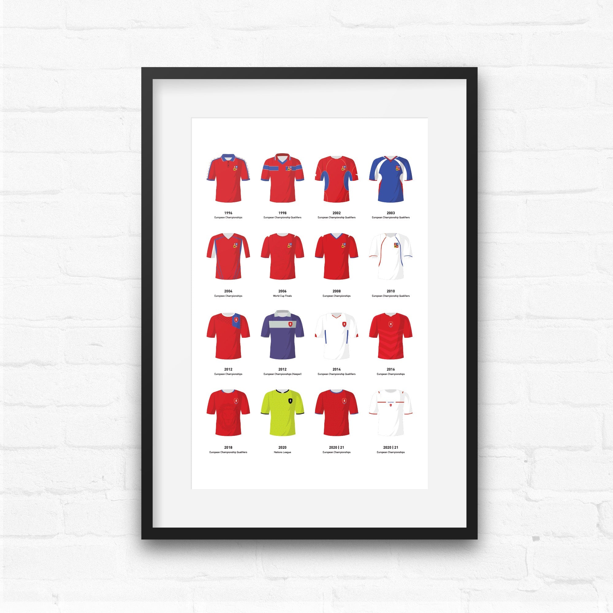 Czech Republic Classic Kits Football Team Print Good Team On Paper
