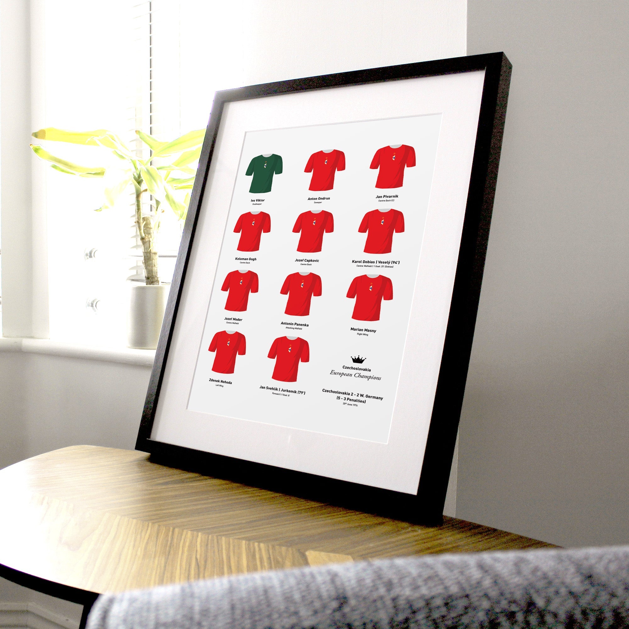 Czechoslovakia 1976 European Champions Football Team Print Good Team On Paper