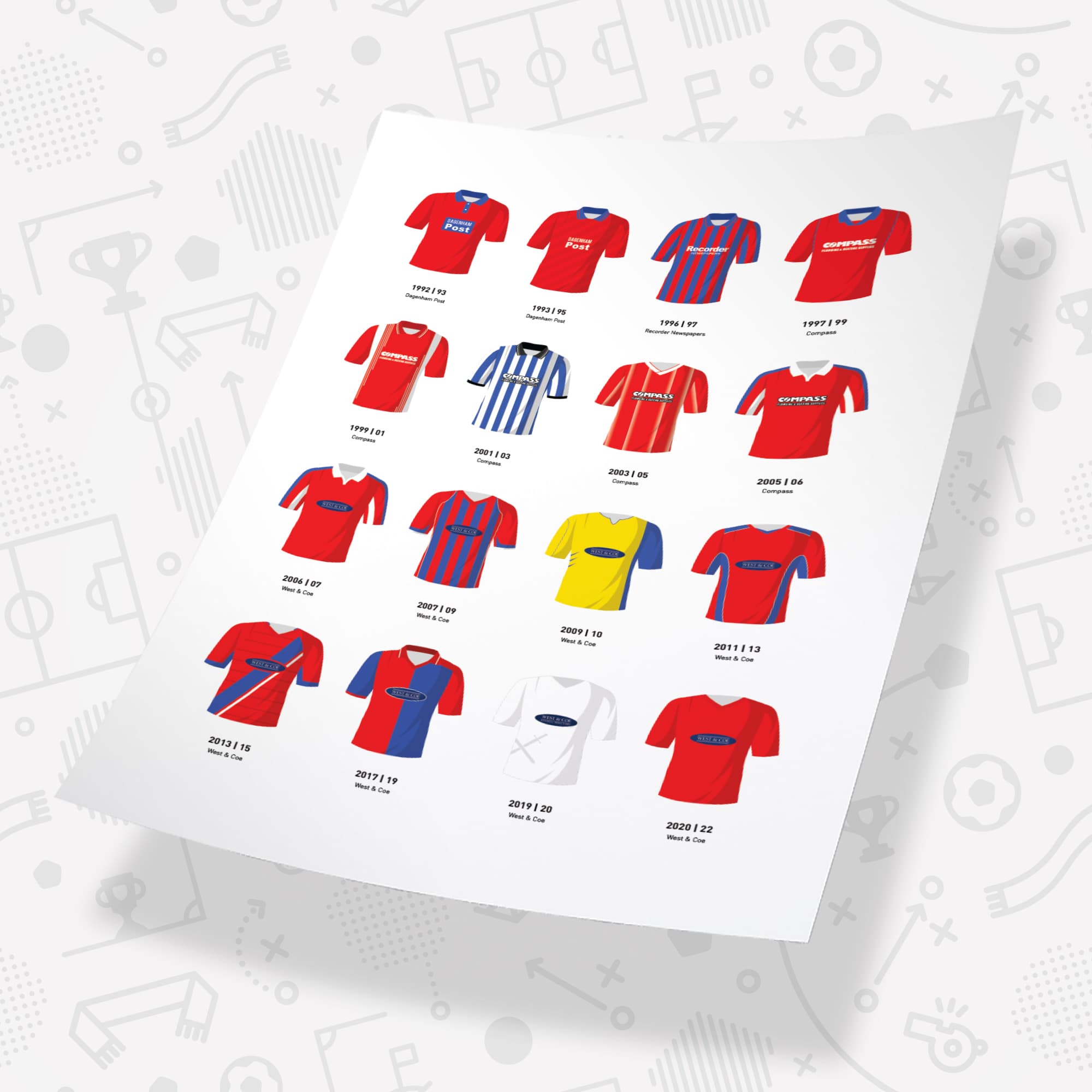 Dagenham Classic Kits Football Team Print Good Team On Paper