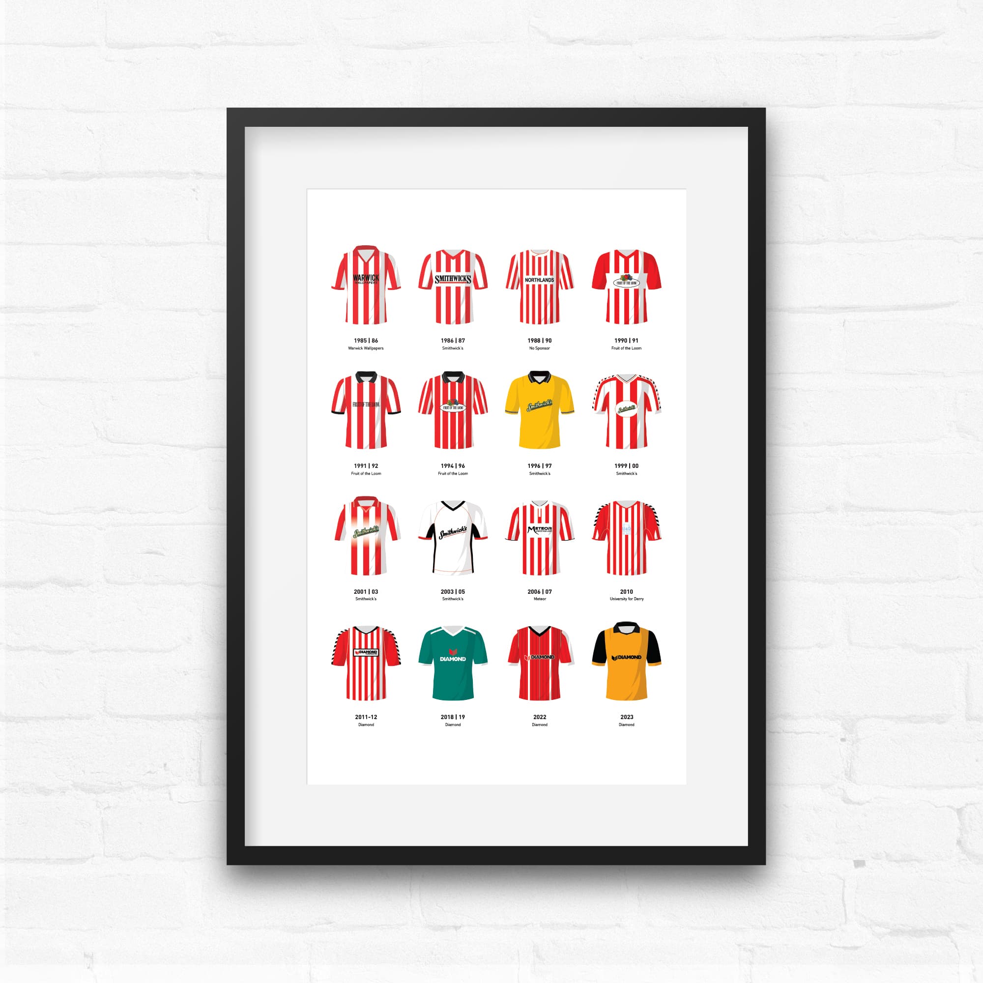 Derry Classic Kits Football Team Print Good Team On Paper