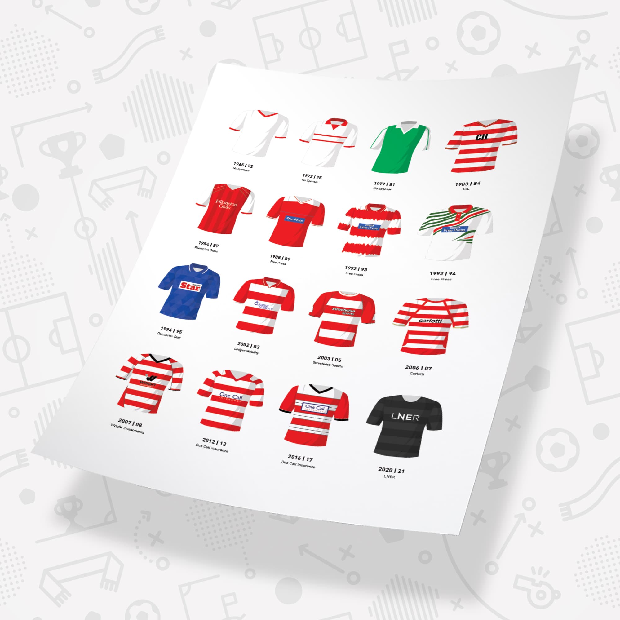 Doncaster Classic Kits Football Team Print Good Team On Paper