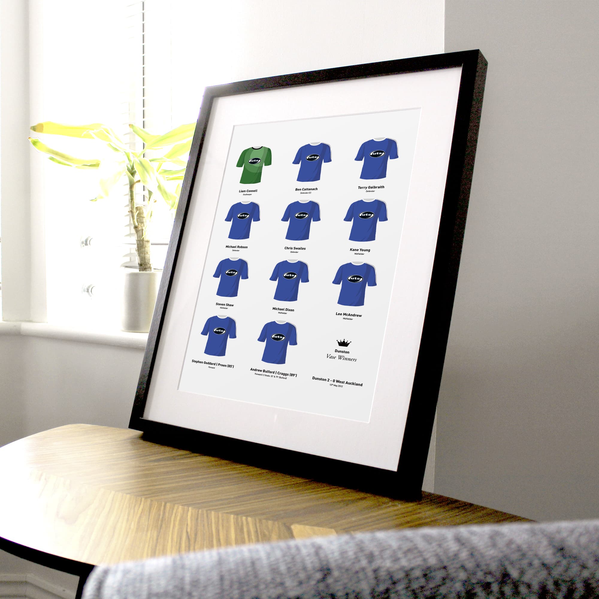 Dunston 2012 Vase Winners Football Team Print Good Team On Paper