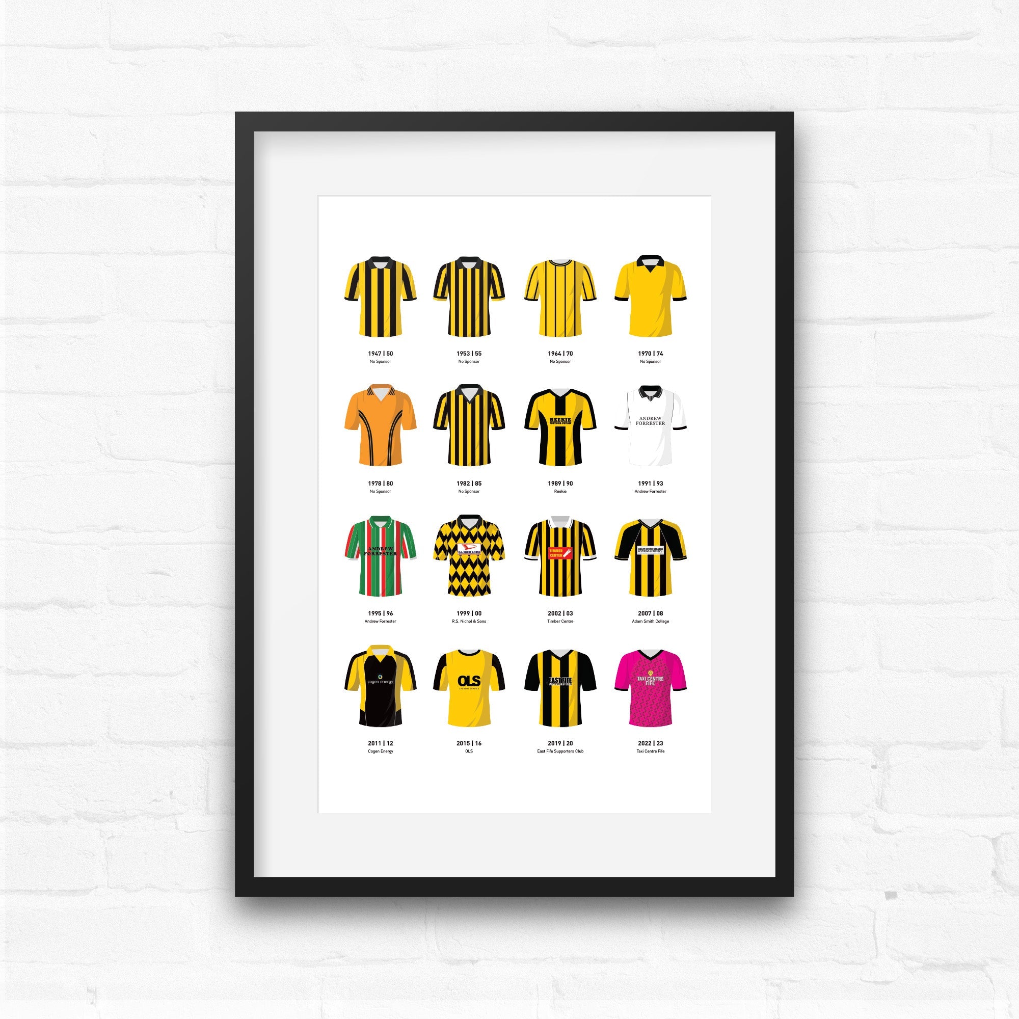 East Fife Classic Kits Football Team Print Good Team On Paper