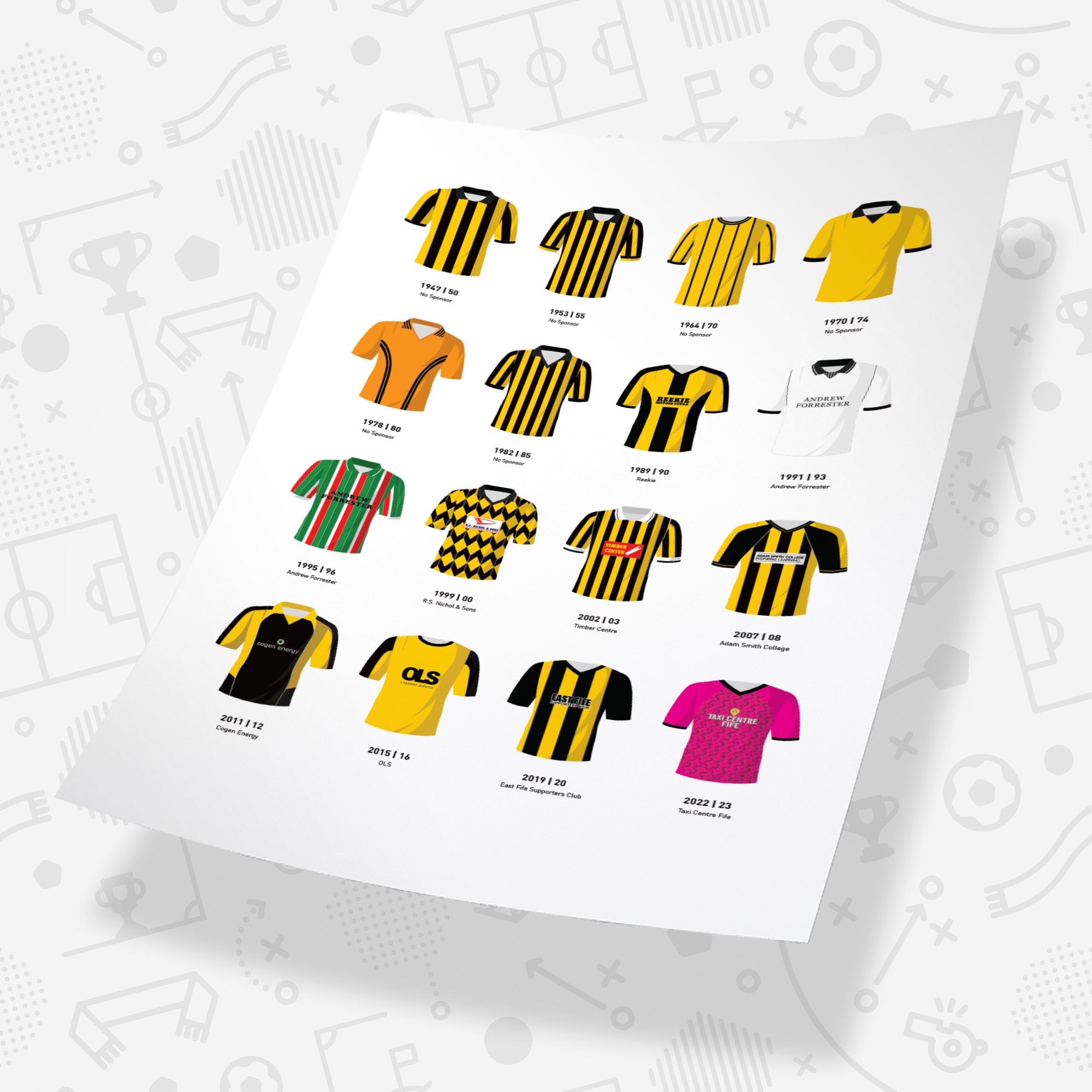 East Fife Classic Kits Football Team Print Good Team On Paper