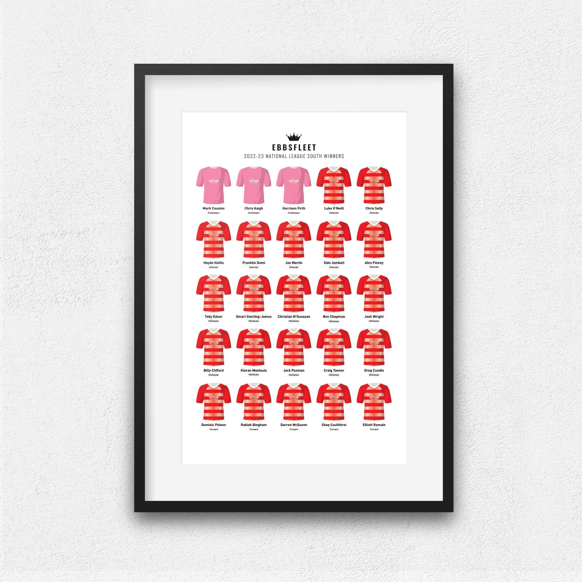 Ebbsfleet 2023 National League South Winners Football Team Print Good Team On Paper