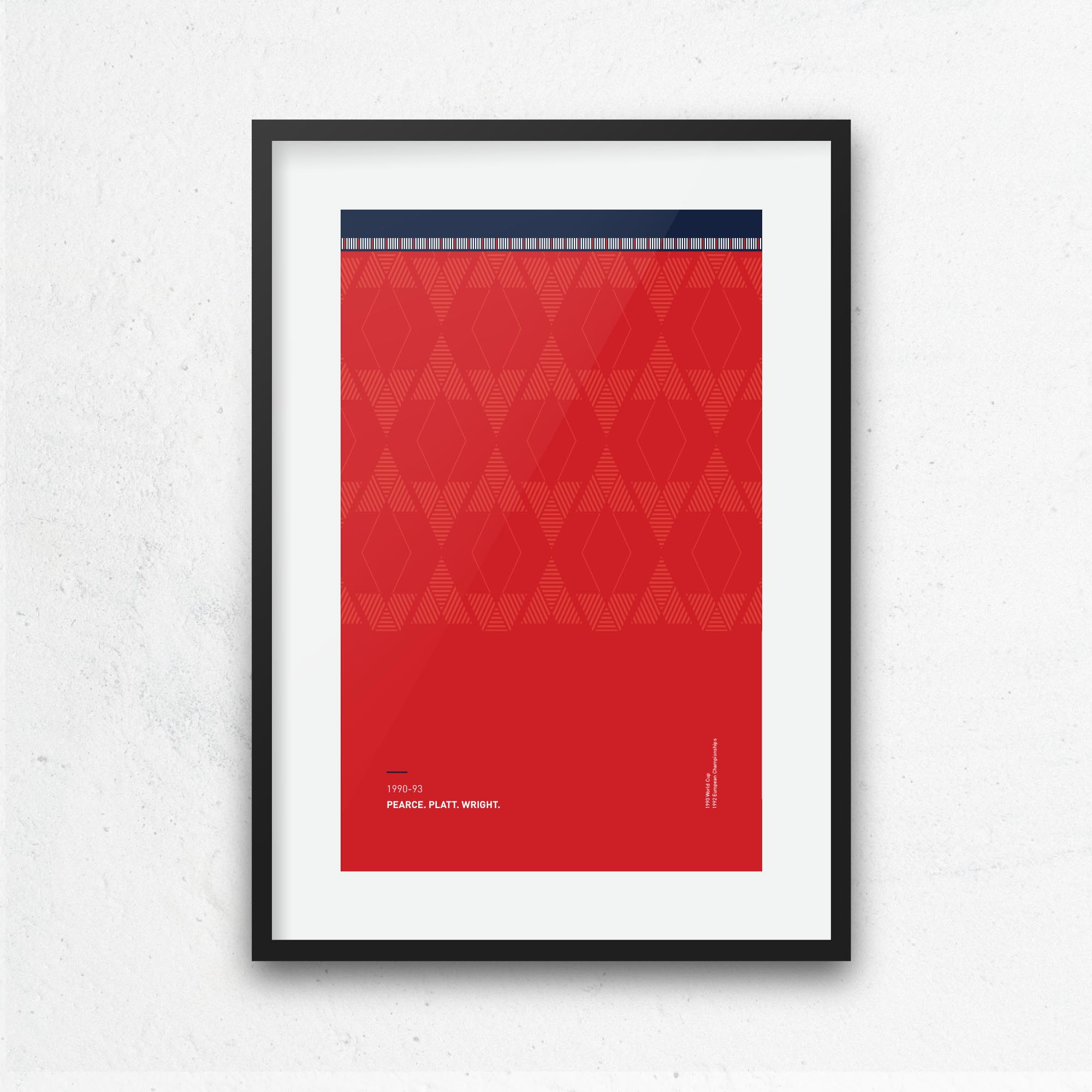 England 1990-93 Away 'Better Days' Football Print Good Team On Paper