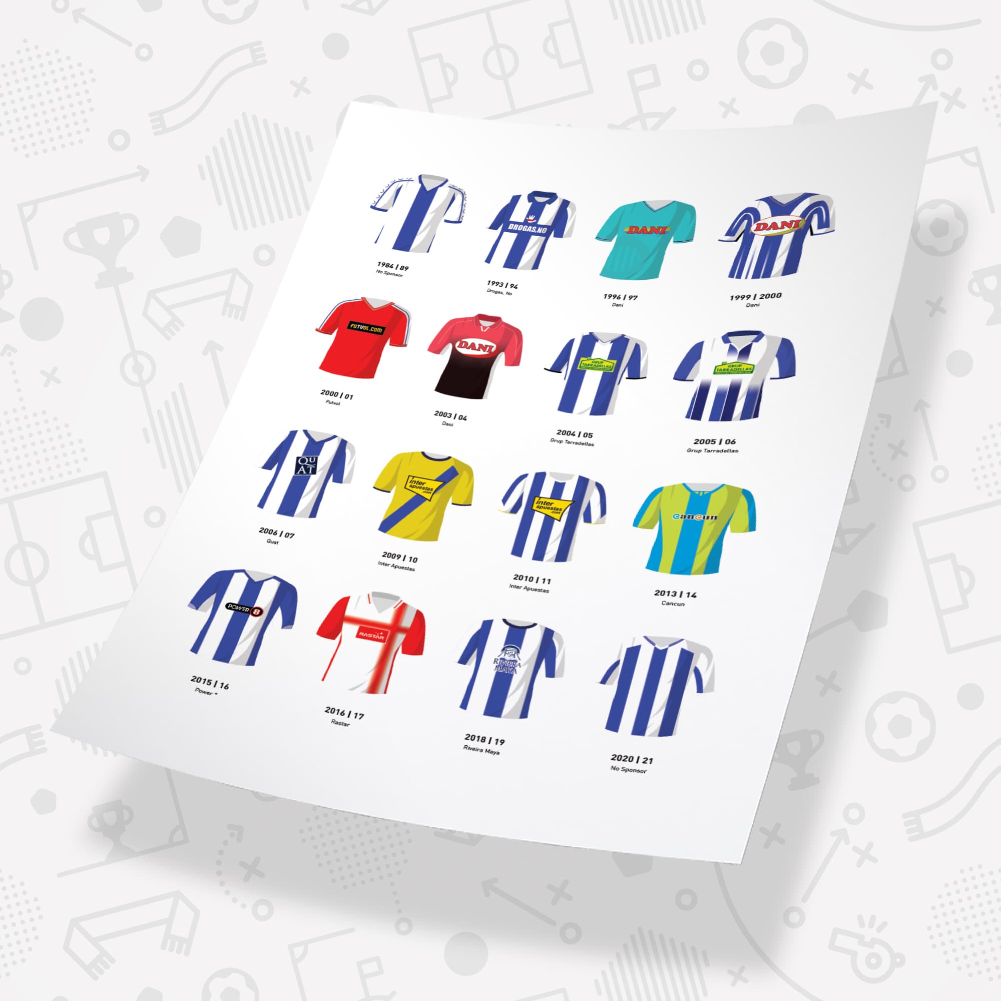 Espanyol Classic Kits Football Team Print Good Team On Paper