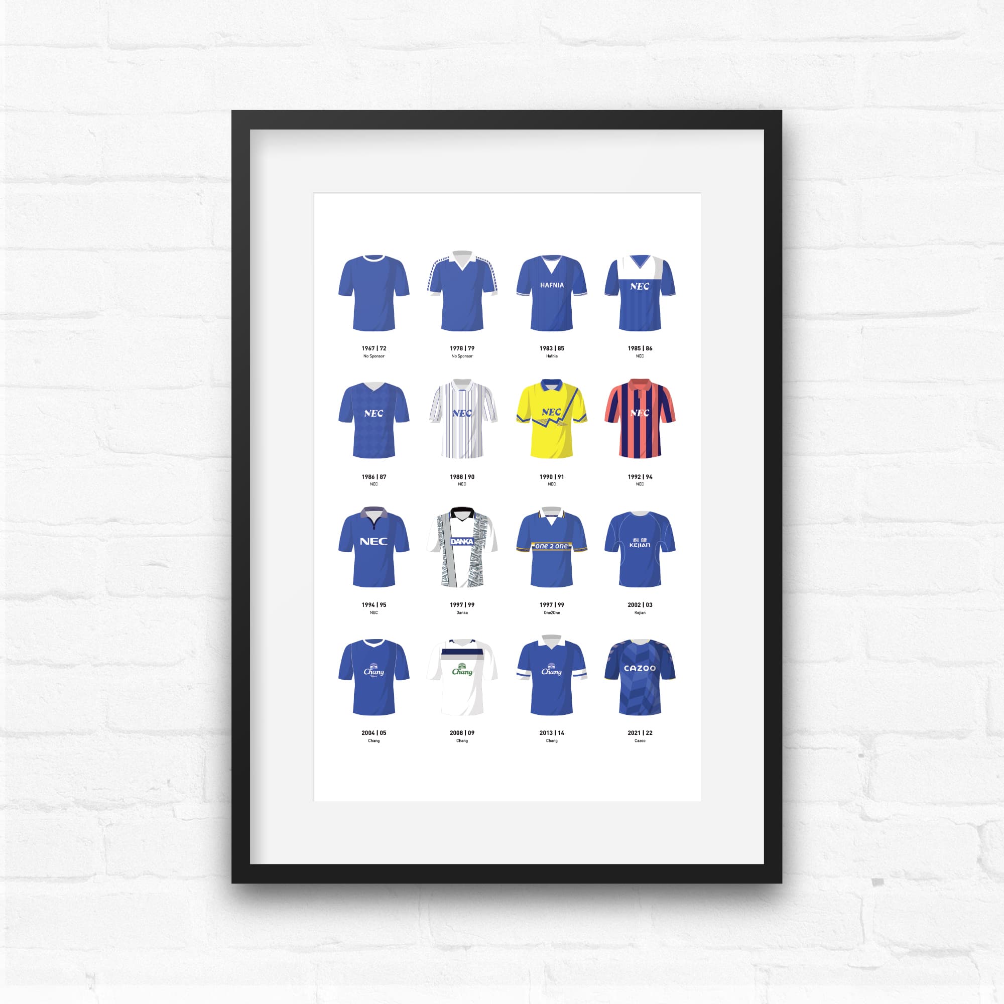 Everton Classic Kits Football Team Print Good Team On Paper