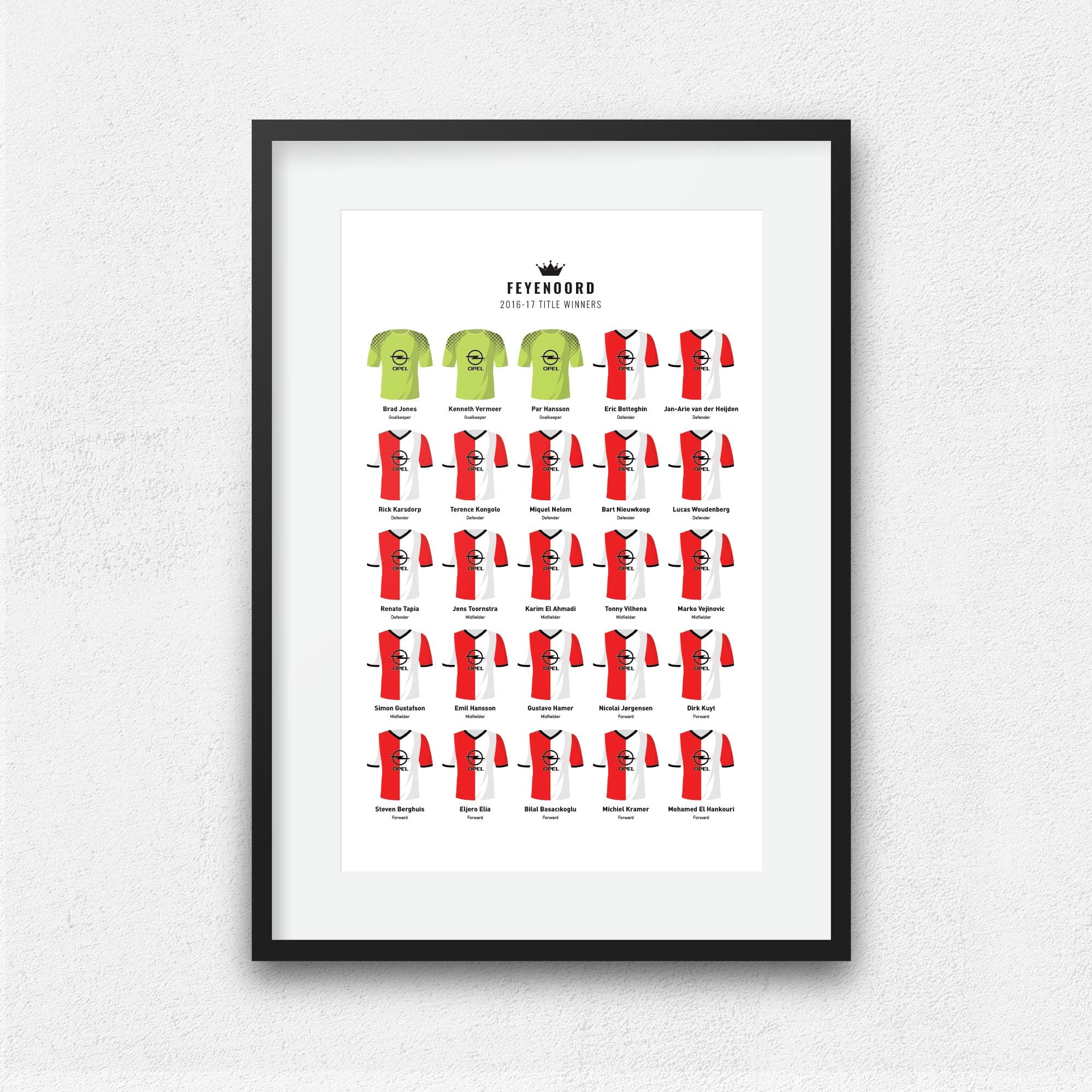 Feyenoord 2017 Title Winners Football Team Print Good Team On Paper