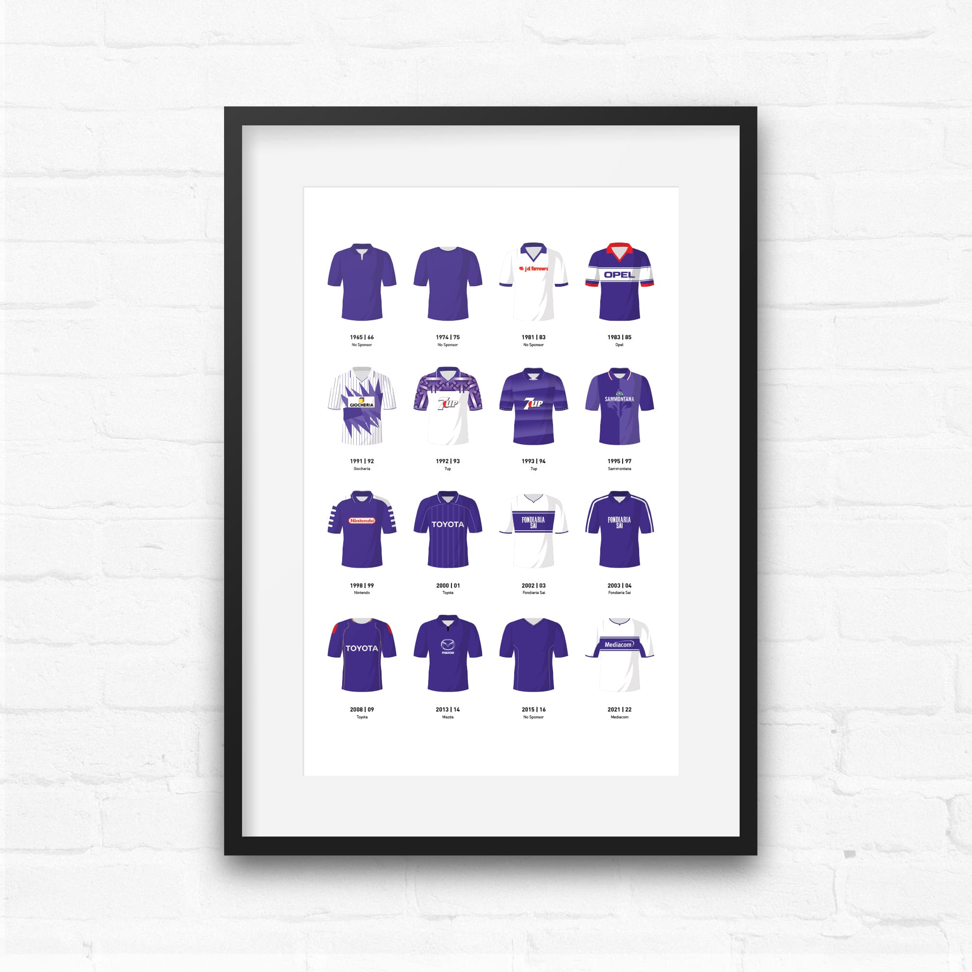 Fiorentina Classic Kits Football Team Print Good Team On Paper