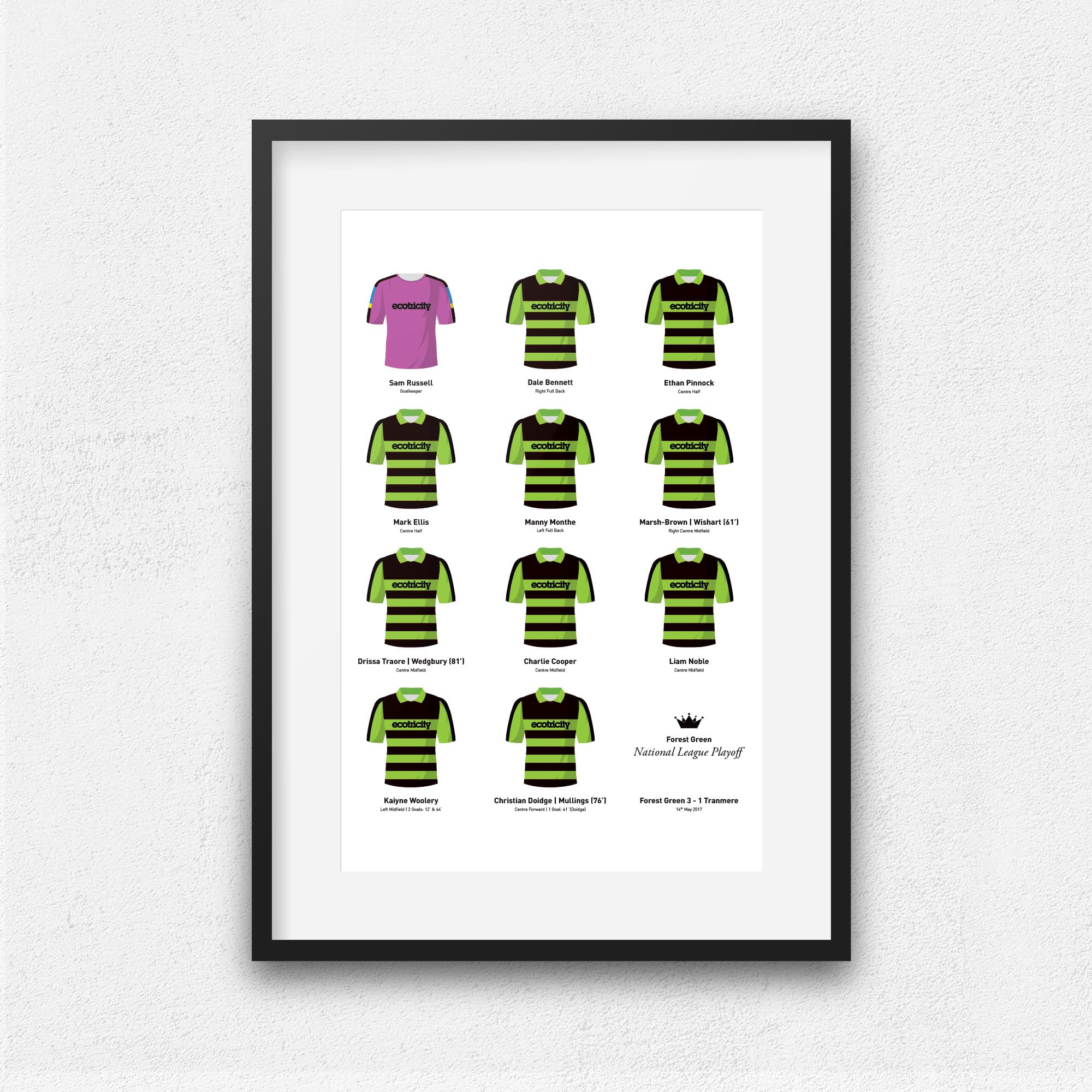 Forest Green 2017 National League Playoff Winners Football Team Print Good Team On Paper