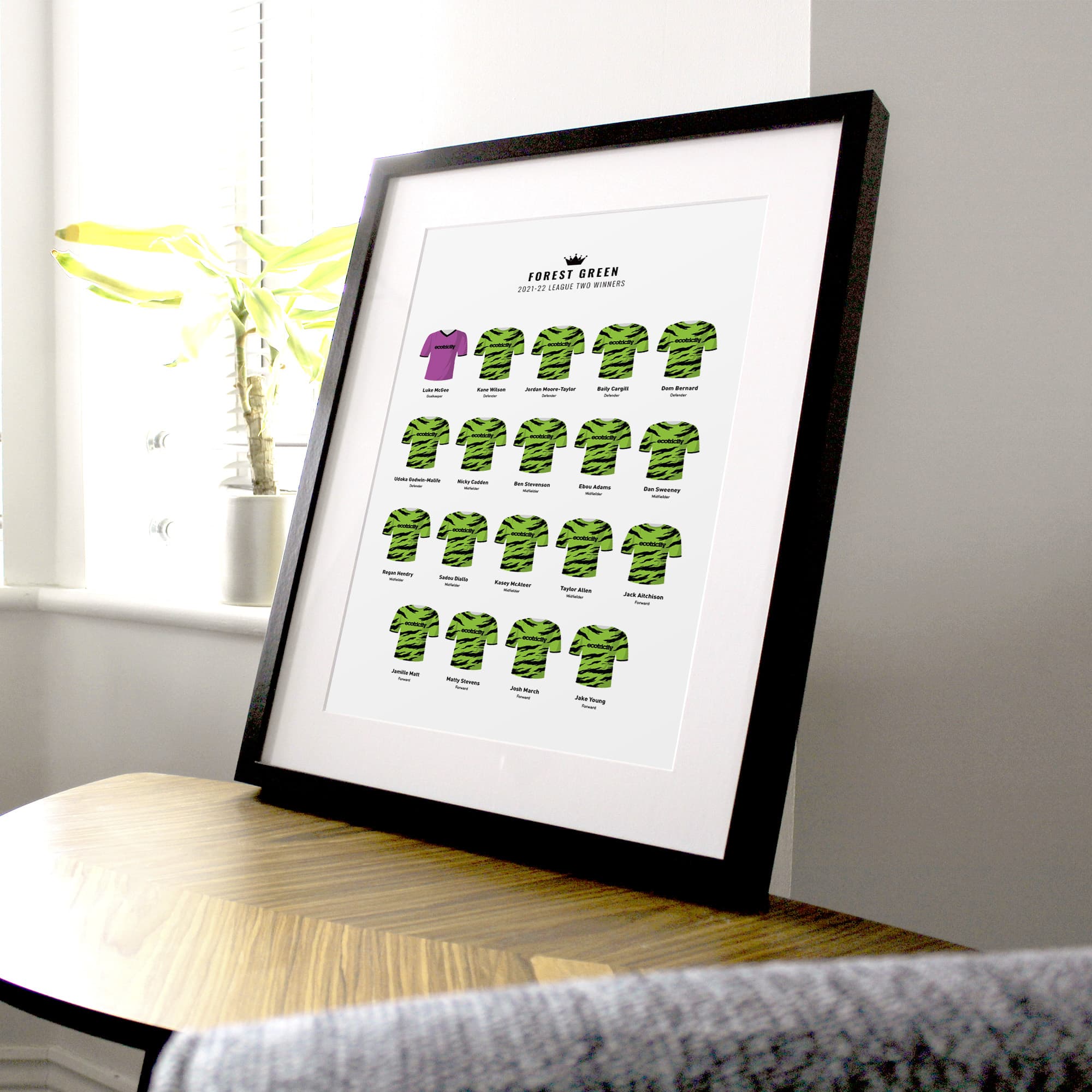 Forest Green 2022 League 2 Winners Football Team Print Good Team On Paper