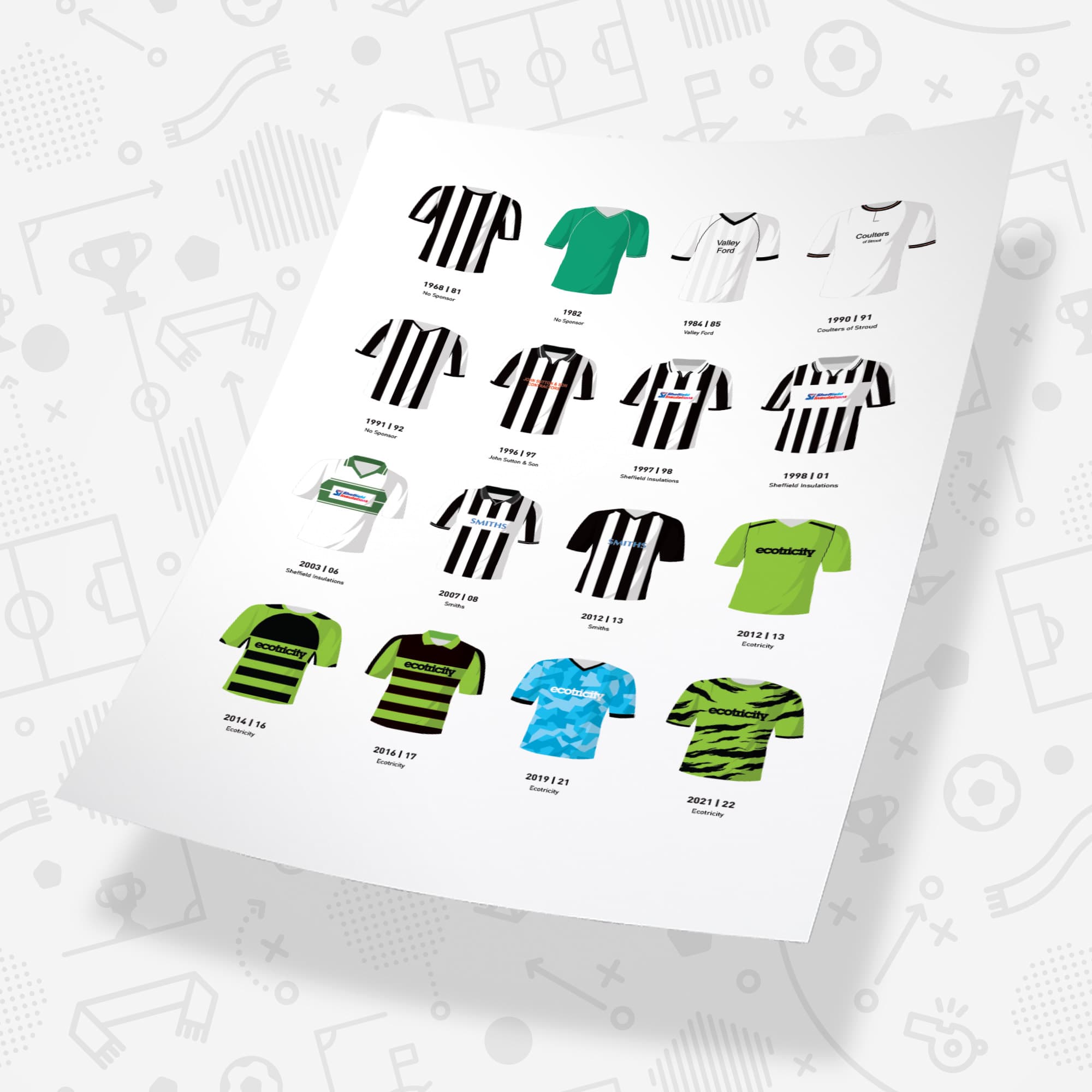 Forest Green Classic Kits Football Team Print Good Team On Paper