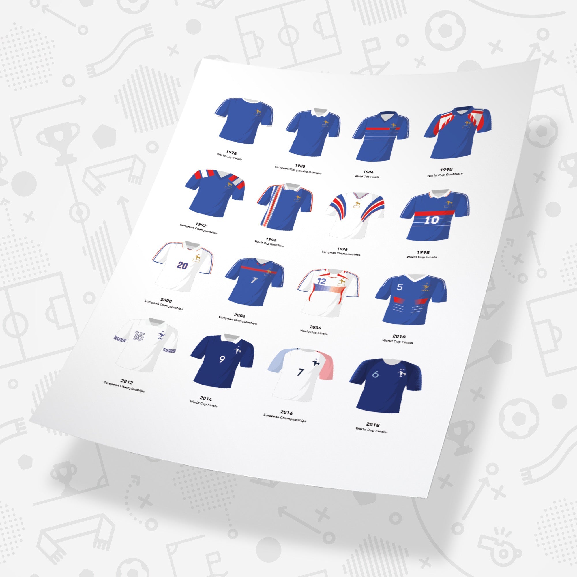 France Classic Kits Football Team Print Good Team On Paper