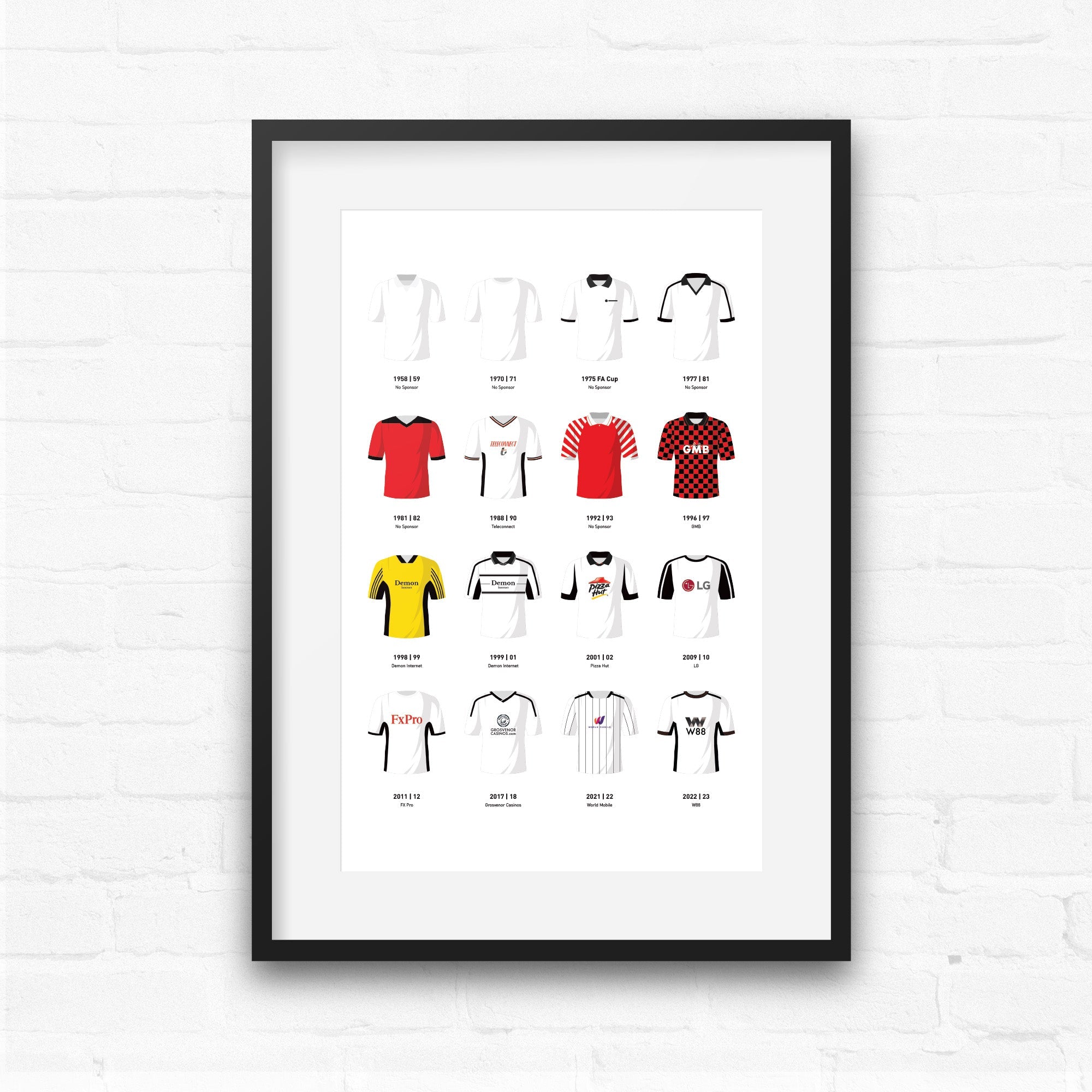Fulham Classic Kits Football Team Print Good Team On Paper