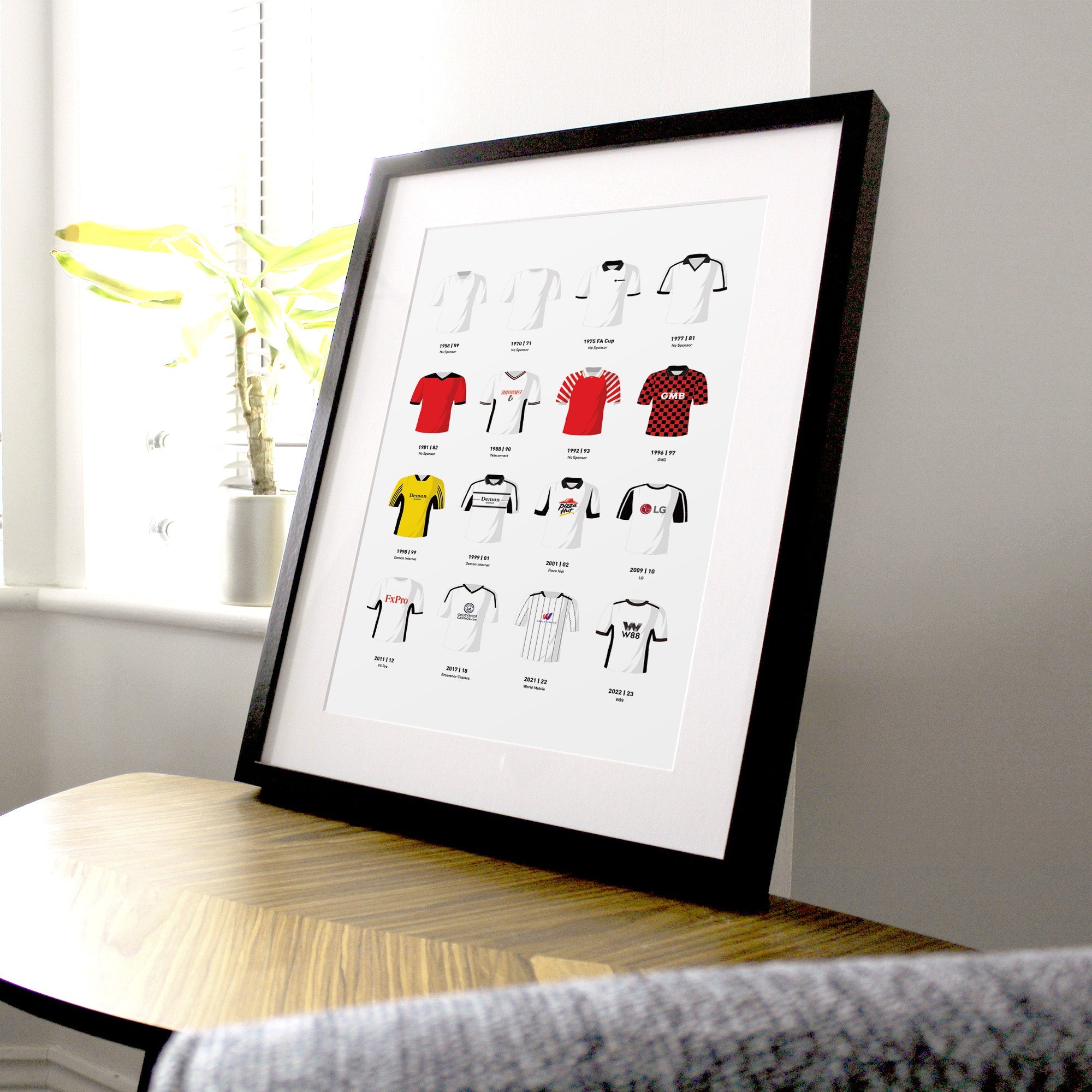 Fulham Classic Kits Football Team Print Good Team On Paper