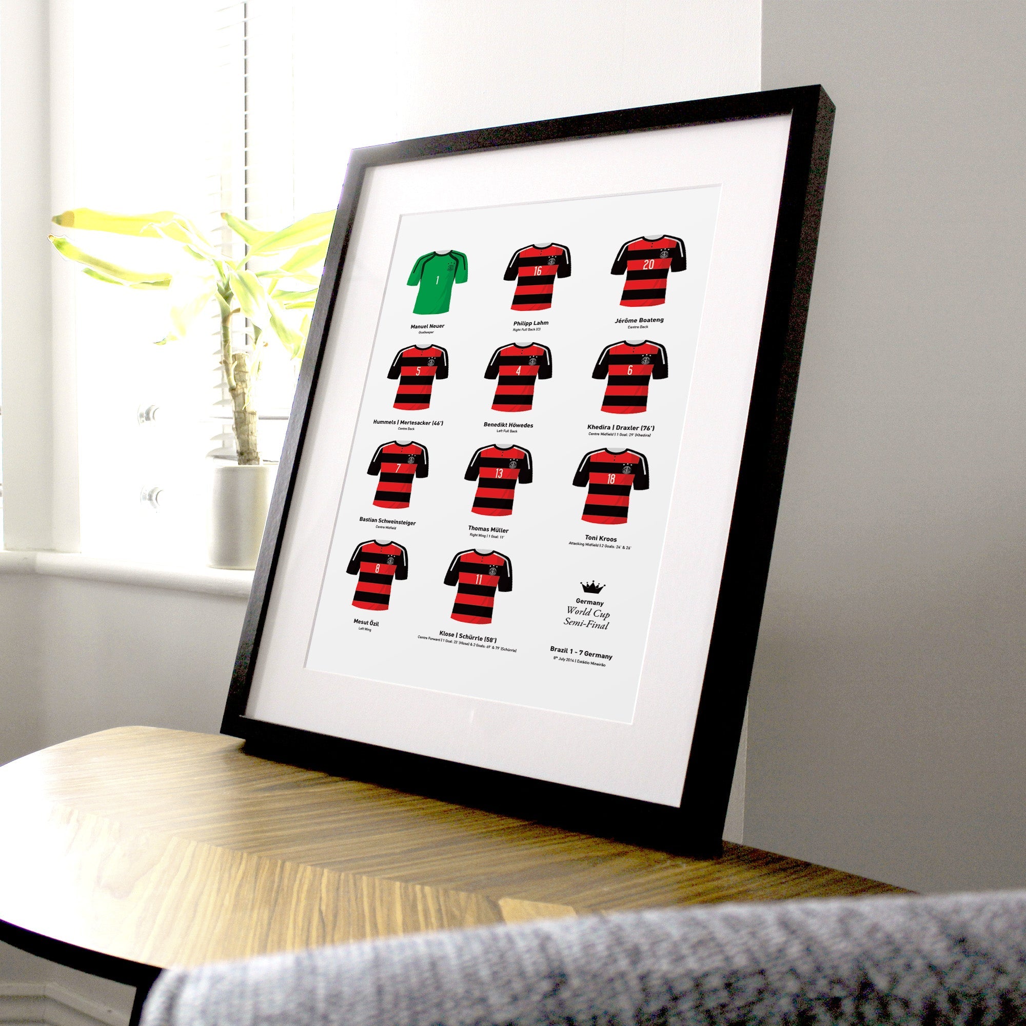 Germany 2014 World Cup Semi-Final Football Team Print Good Team On Paper